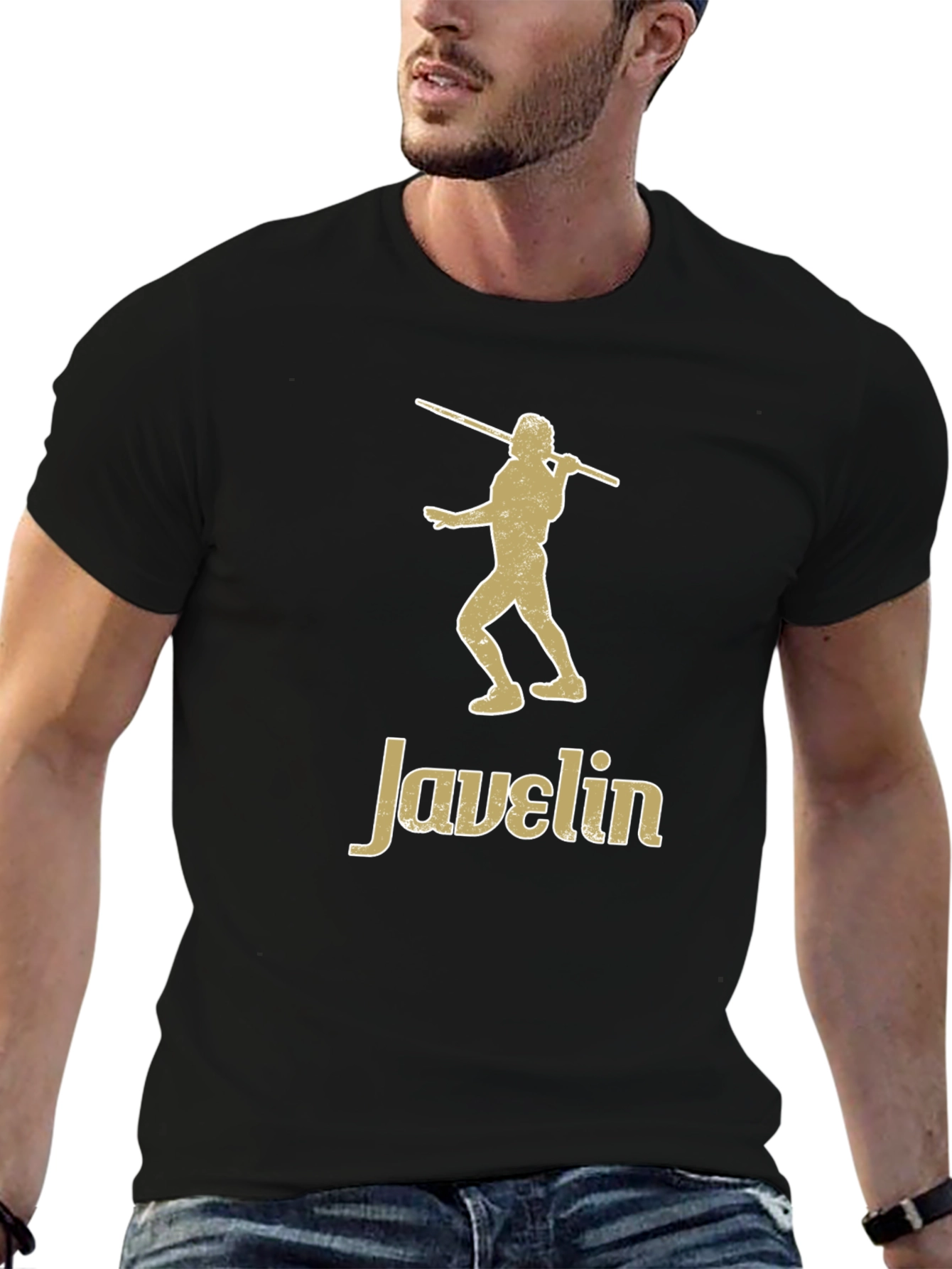 Camiseta Negra Javelin - Diseño Atlético