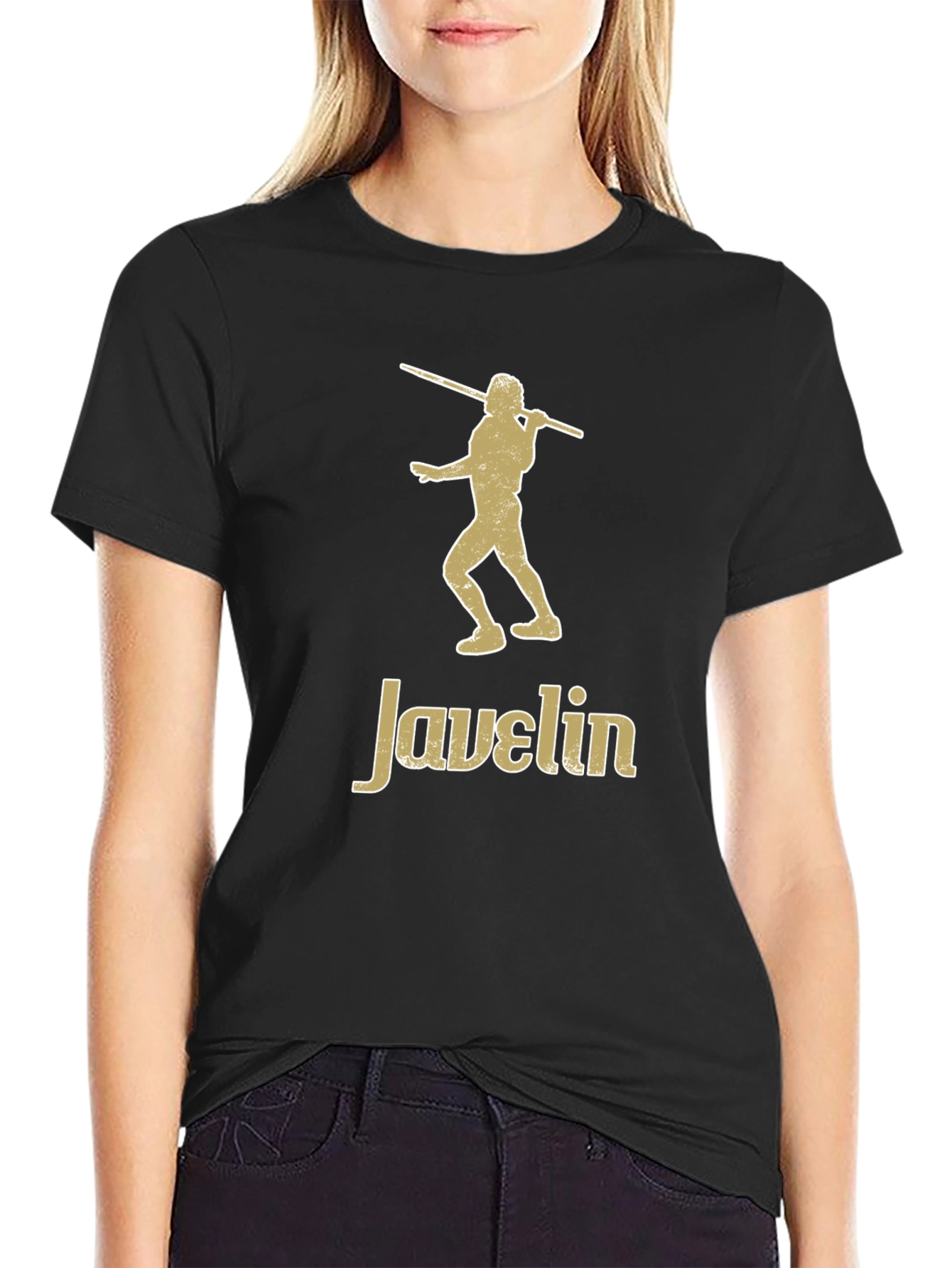 Camiseta Negra Javelin - Diseño Atlético