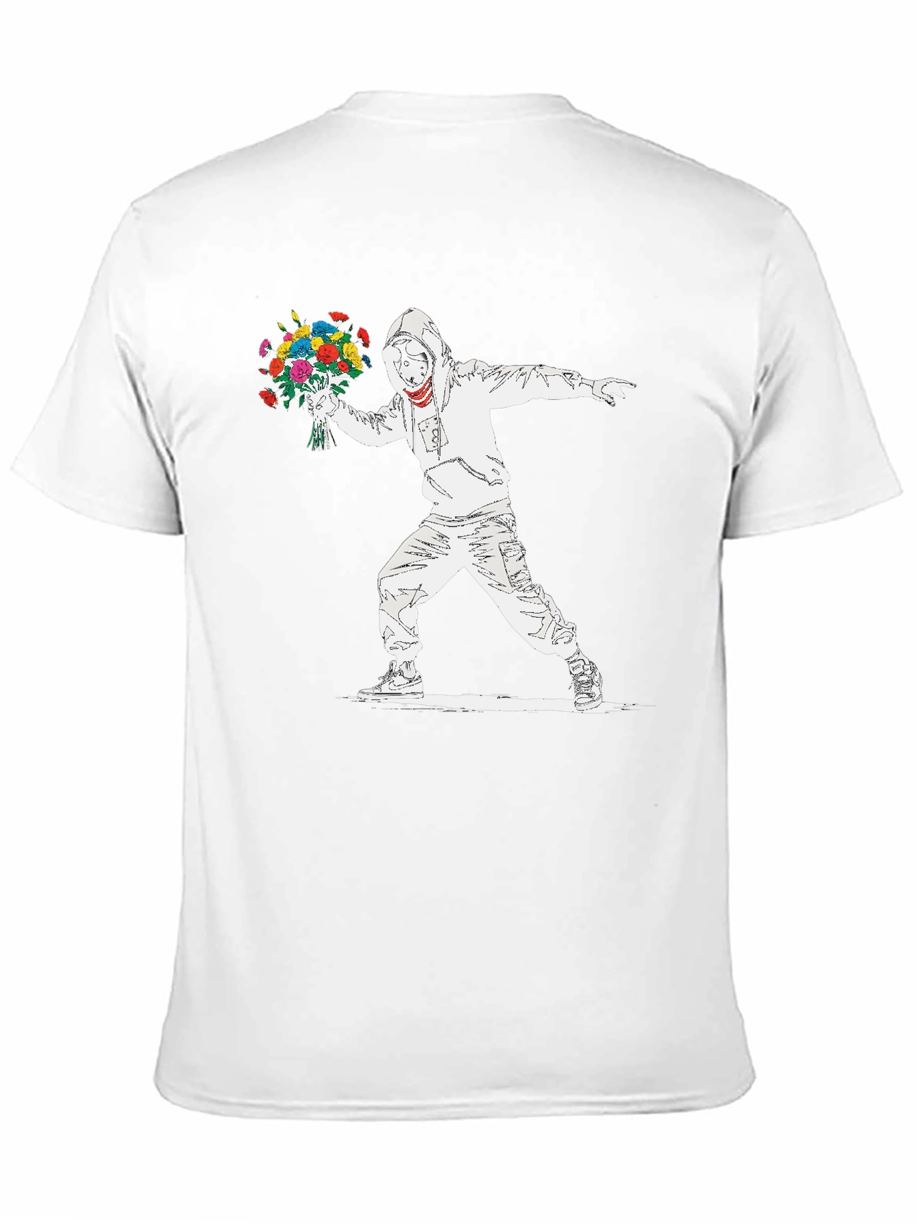 Camiseta Hombre Banksy Lanzador de Flores