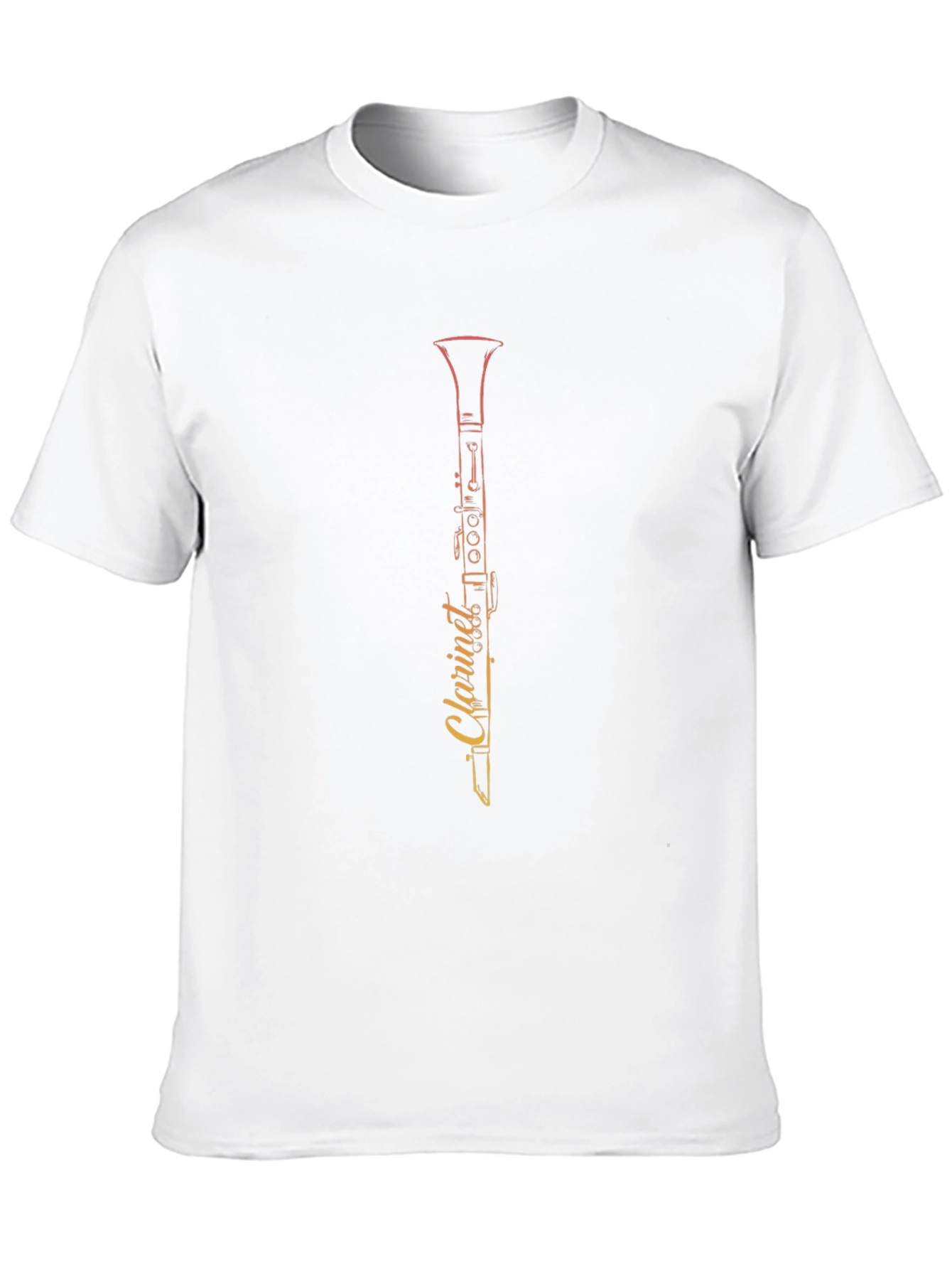 Camiseta Negra con Diseño de Clarinete Artístico