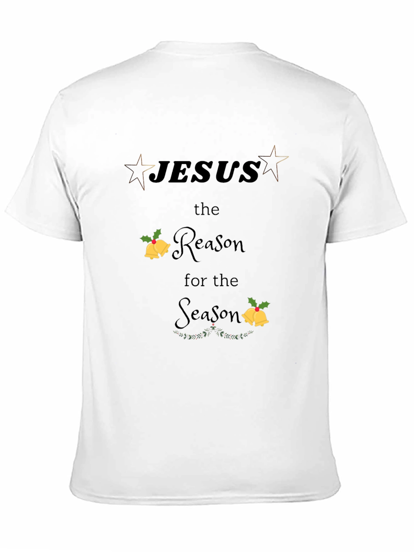 Camiseta Negra Navideña con Diseño Jesús