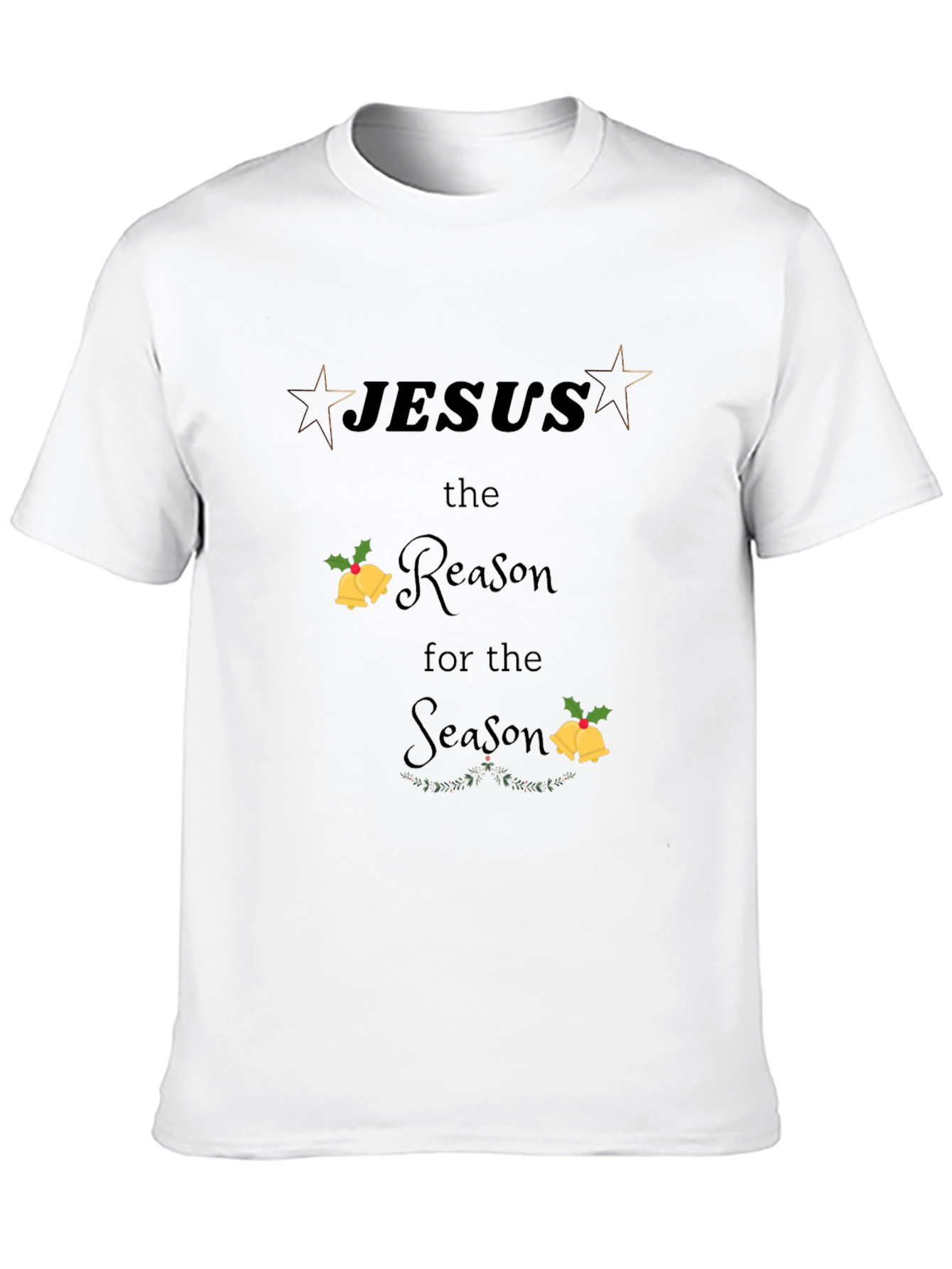 Camiseta Negra Navideña con Diseño Jesús