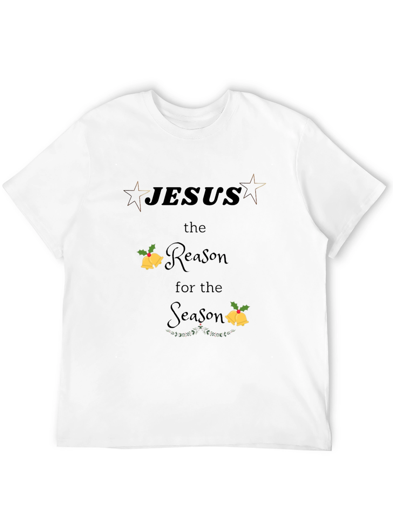 Camiseta Negra Navideña con Diseño Jesús