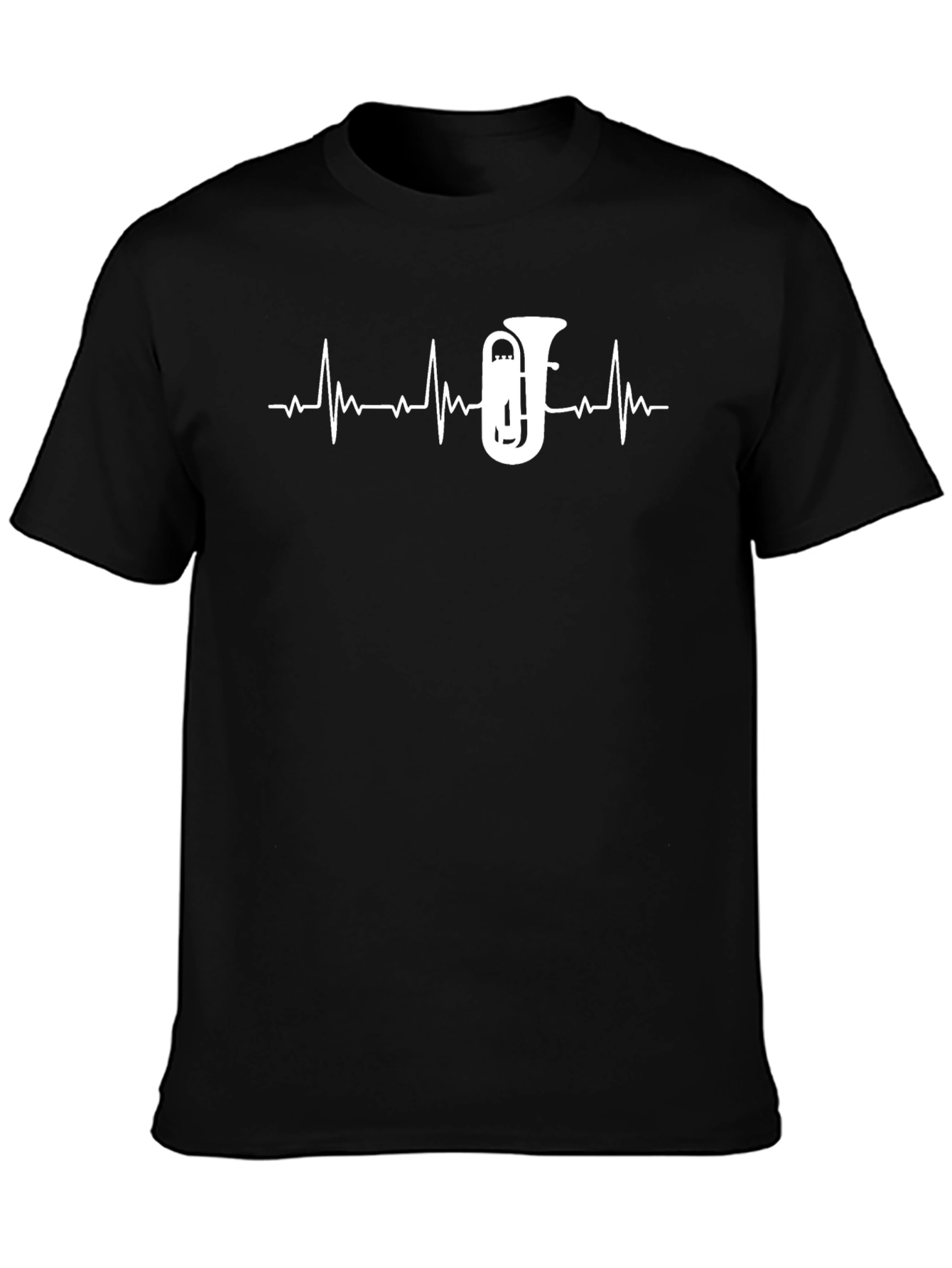 Camiseta Negra Latido Tuba - Música