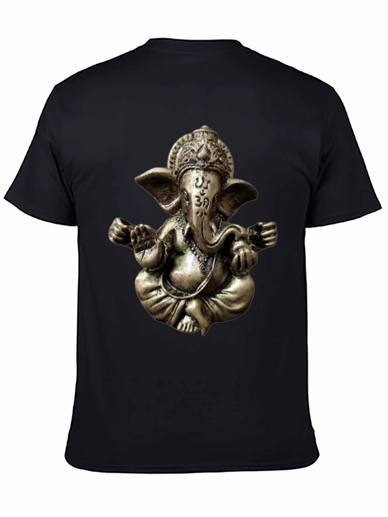 Camiseta Negra con Diseño de Ganesha en 3D
