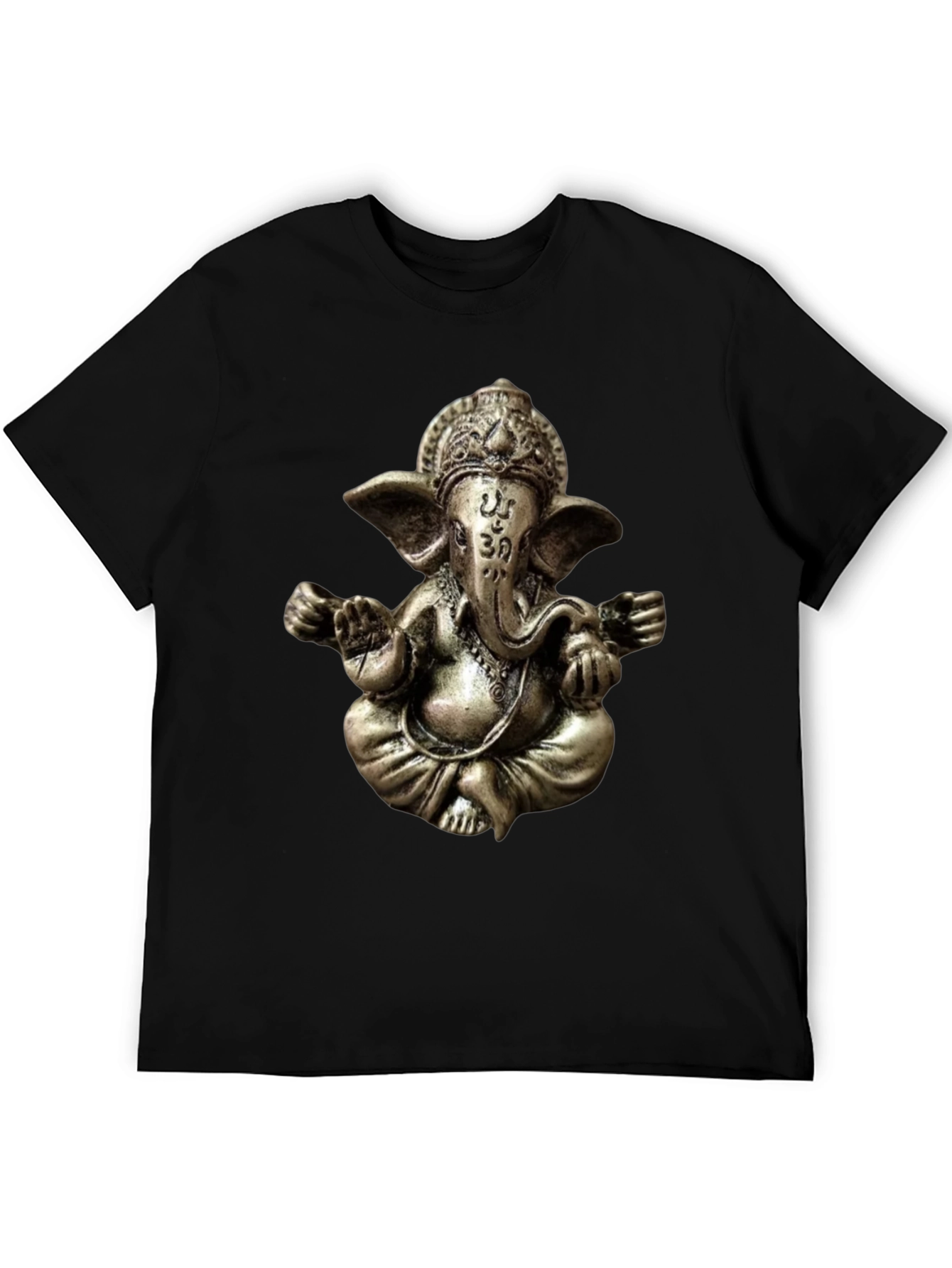 Camiseta Negra con Diseño de Ganesha en 3D