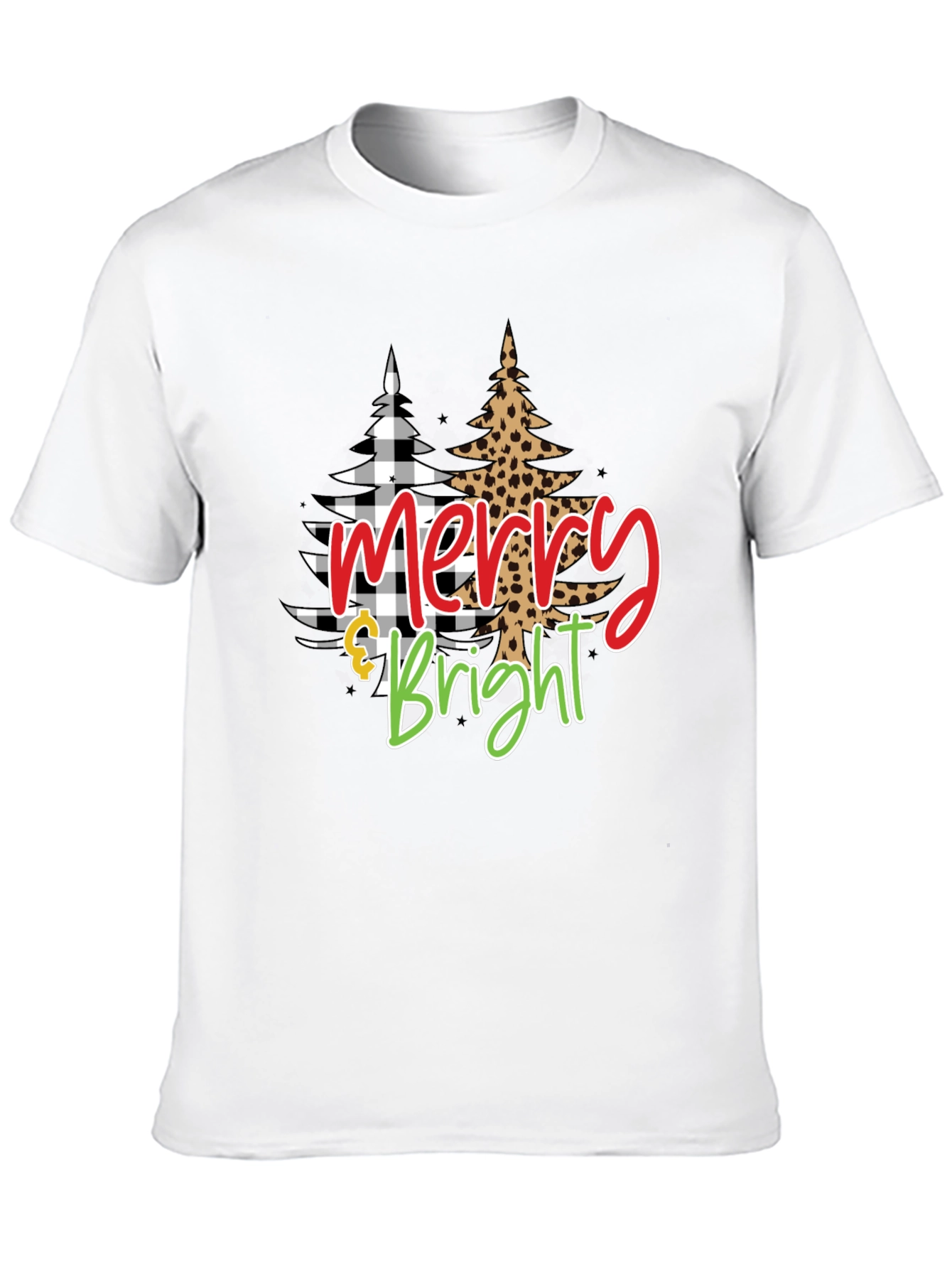 Camiseta Negra Navideña Merry & Bright