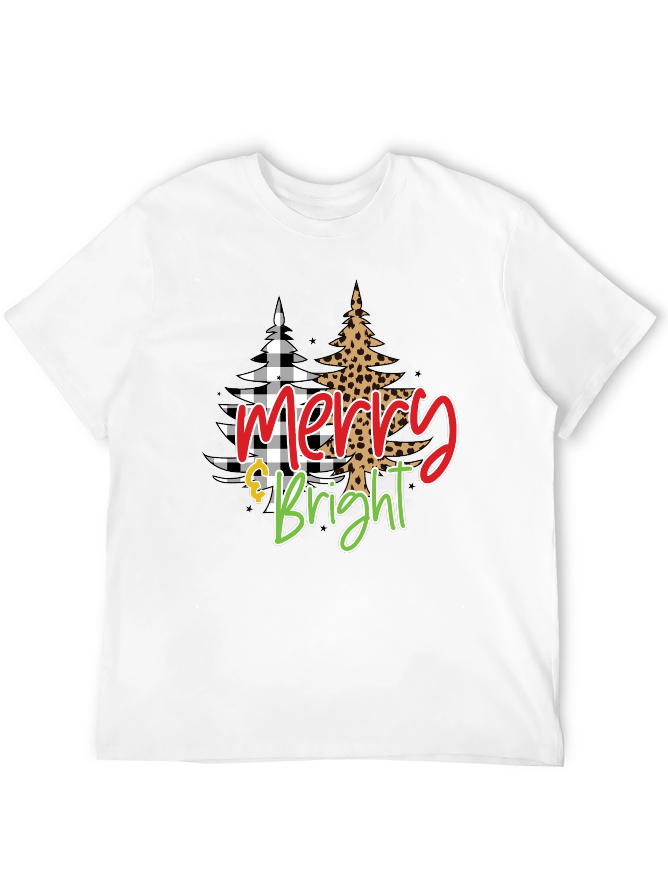 Camiseta Negra Navideña Merry & Bright
