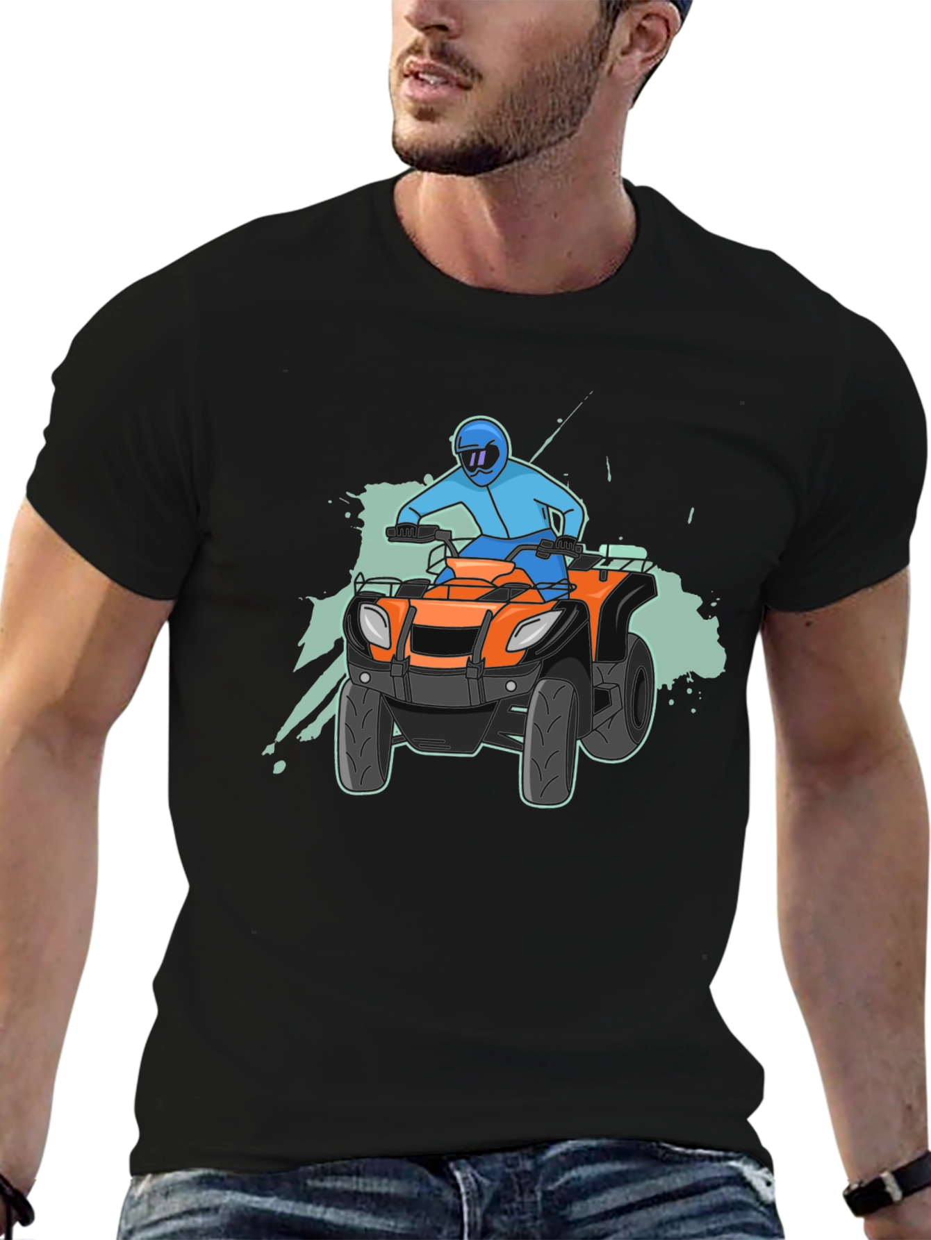 Camiseta Negra con Diseño de ATV