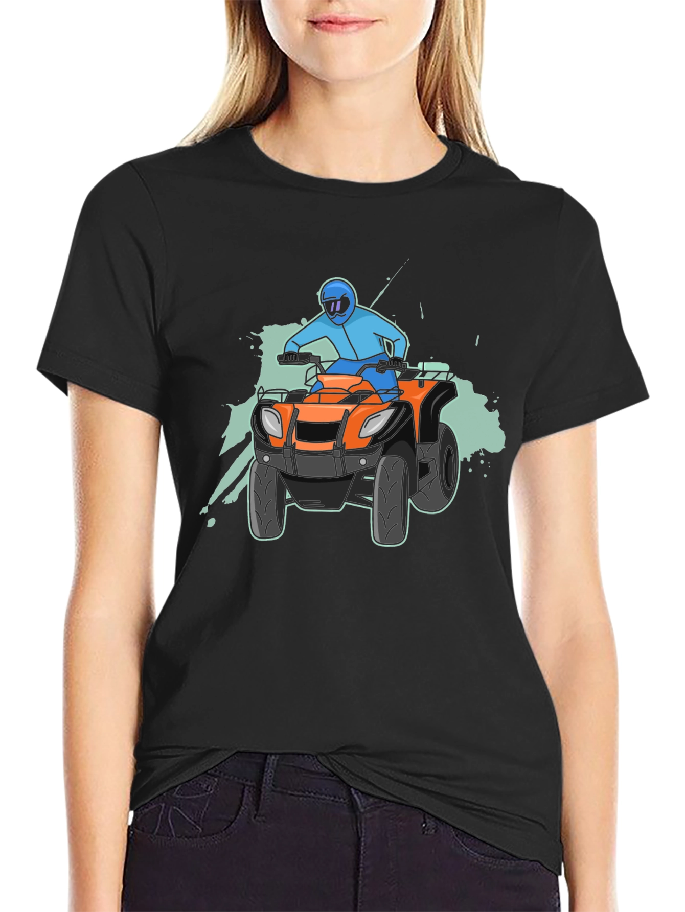 Camiseta Negra con Diseño de ATV