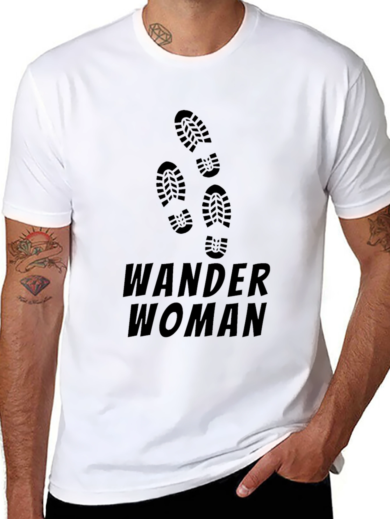 Camiseta Negra Mujer Viajera Wander Woman