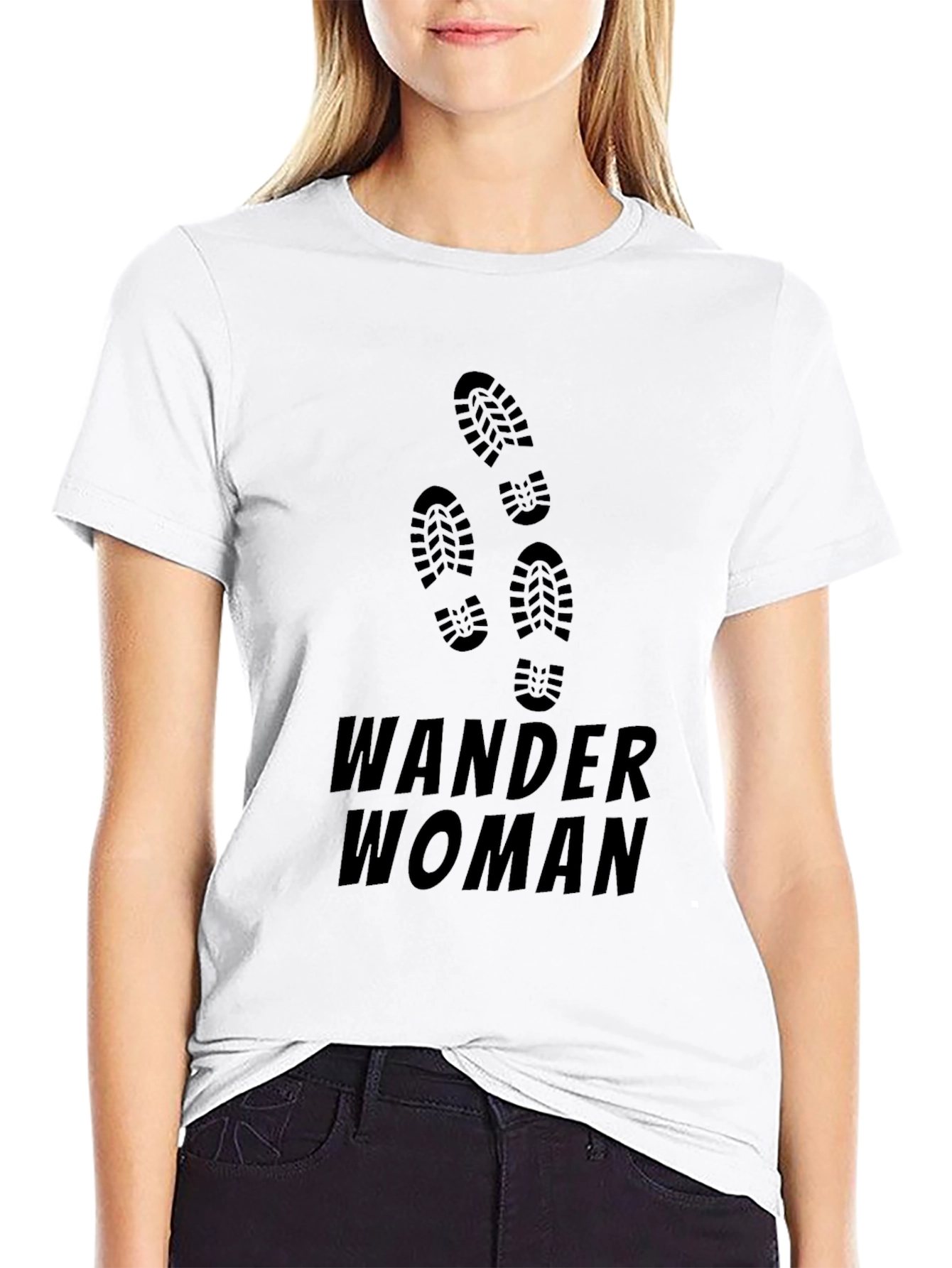 Camiseta Negra Mujer Viajera Wander Woman