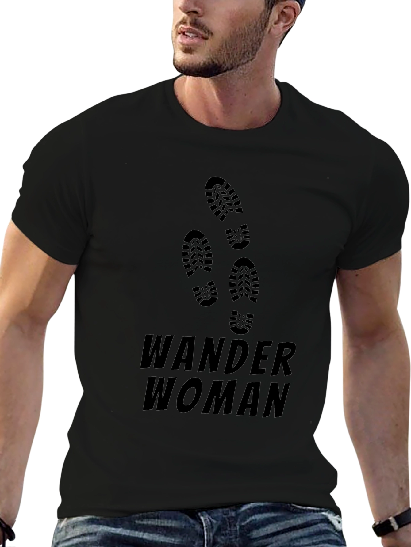 Camiseta Negra Mujer Viajera Wander Woman