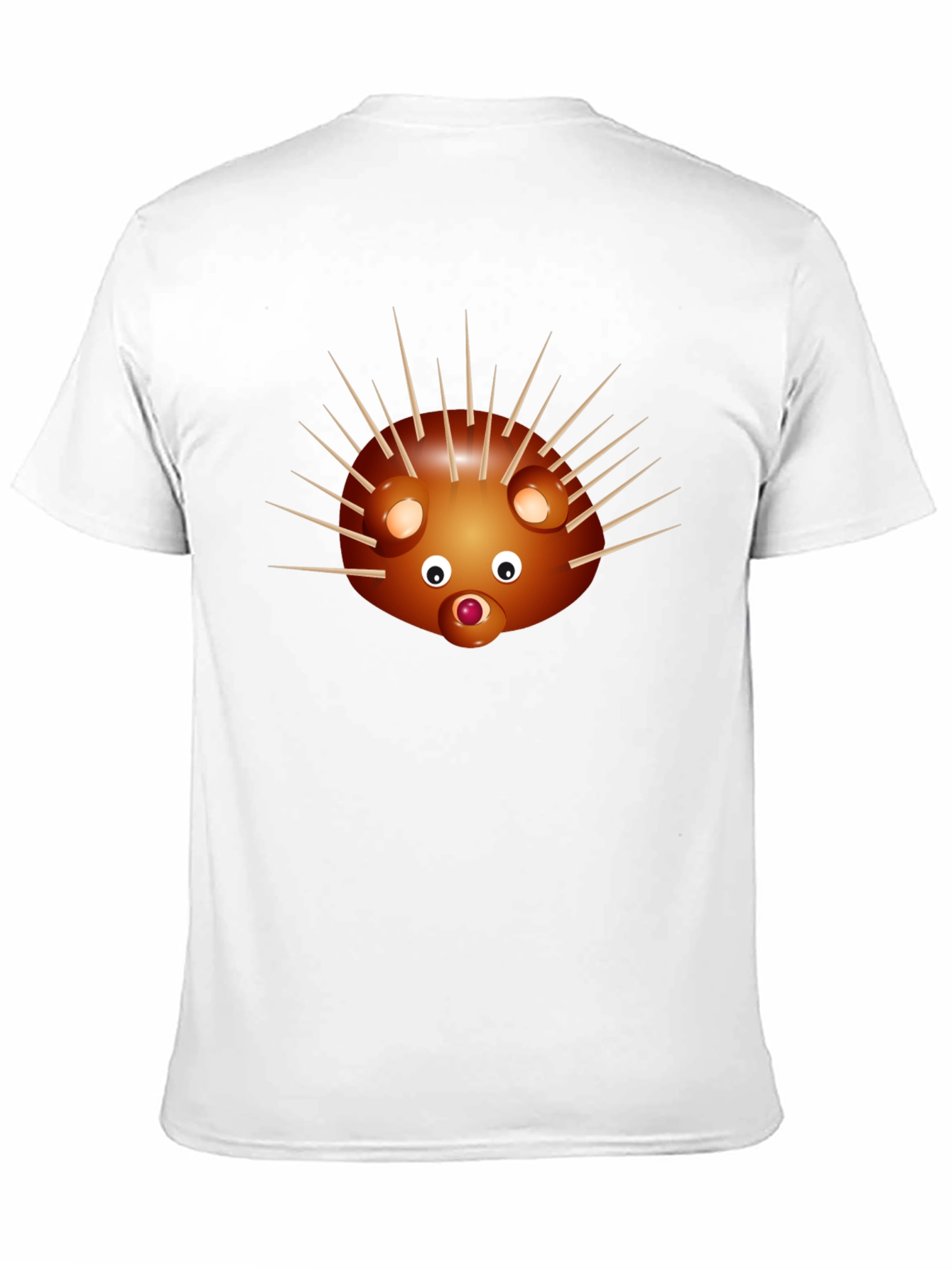 Camiseta Negra con Diseño de Erizo Divertido