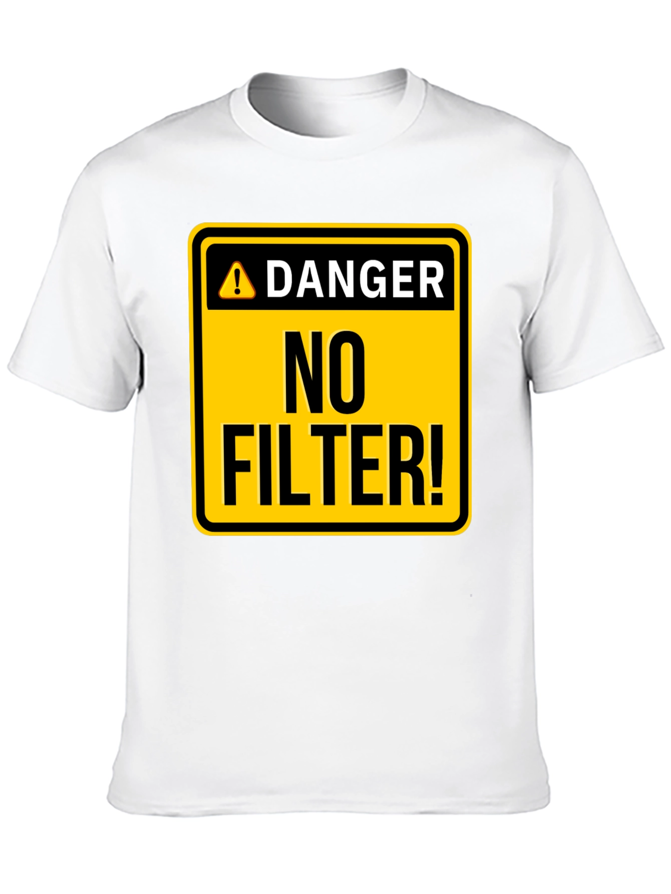 Camiseta Hombre Negra - ¡Peligro: Sin Filtro!