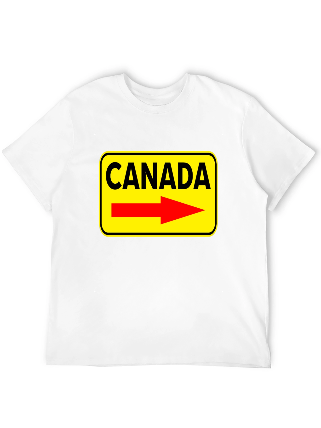 Camiseta Negra Canada Señal de Tráfico Flecha Roja
