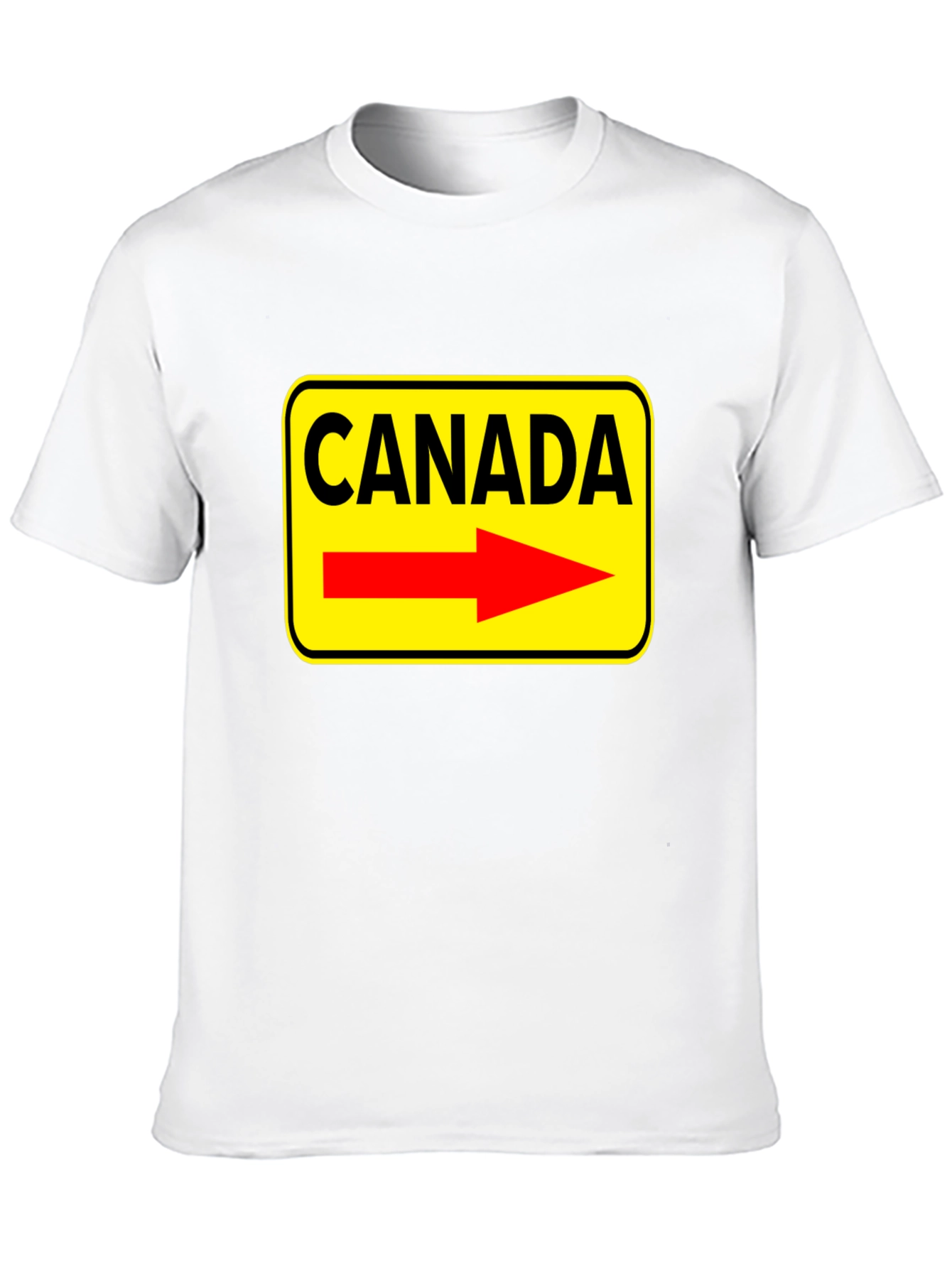Camiseta Negra Canada Señal de Tráfico Flecha Roja