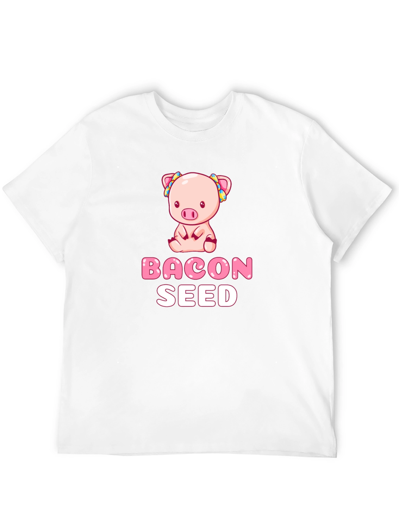 Camiseta Negra con Diseño de Cerdo Bacon Seed