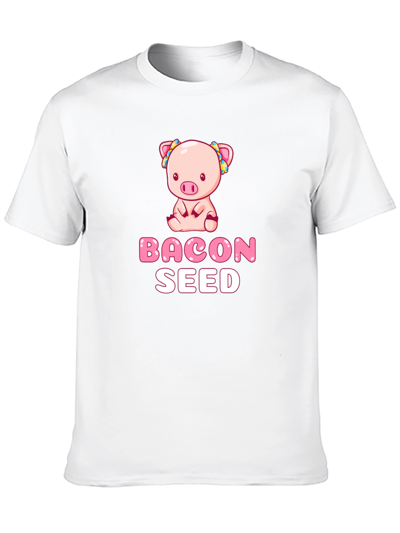 Camiseta Negra con Diseño de Cerdo Bacon Seed