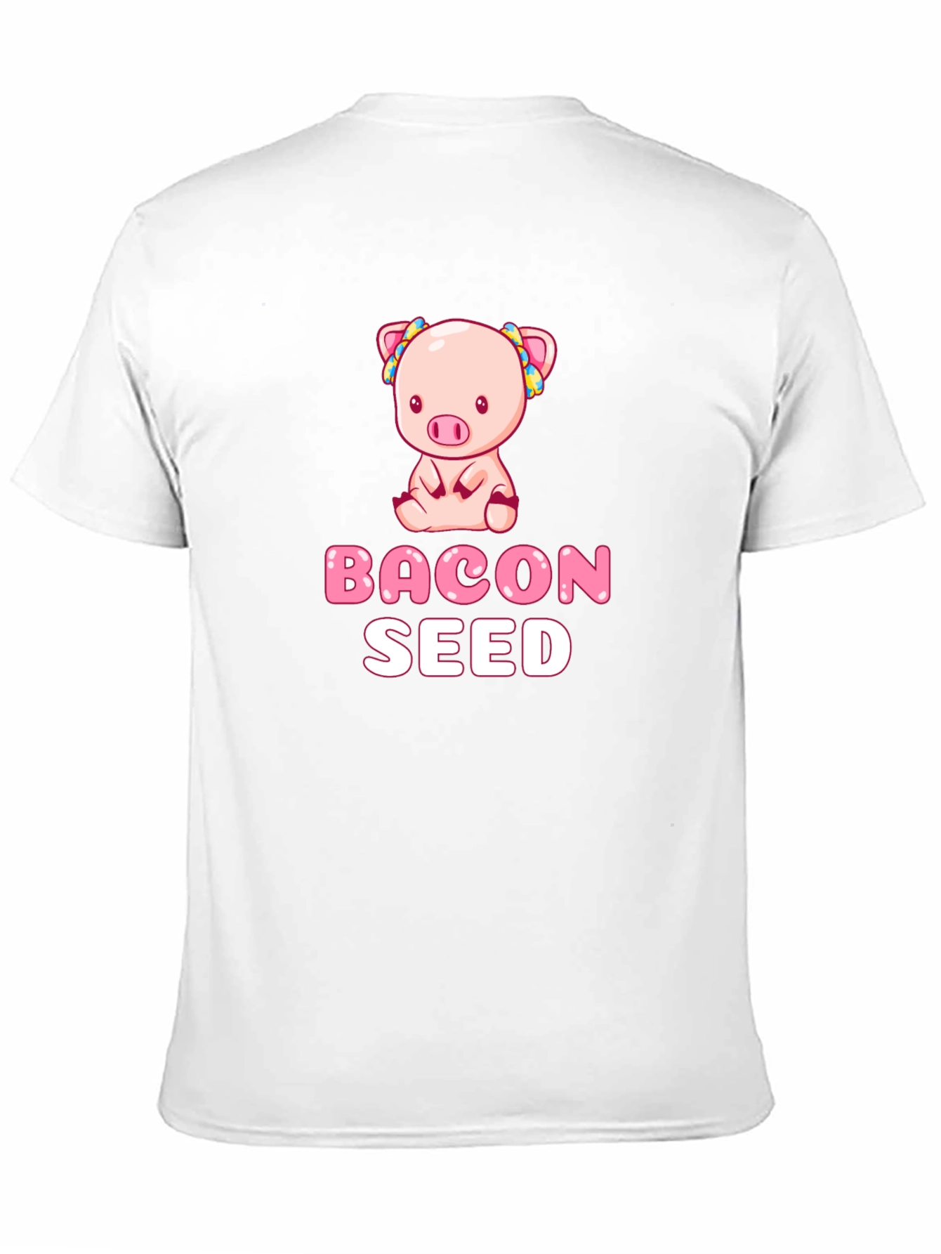 Camiseta Negra con Diseño de Cerdo Bacon Seed