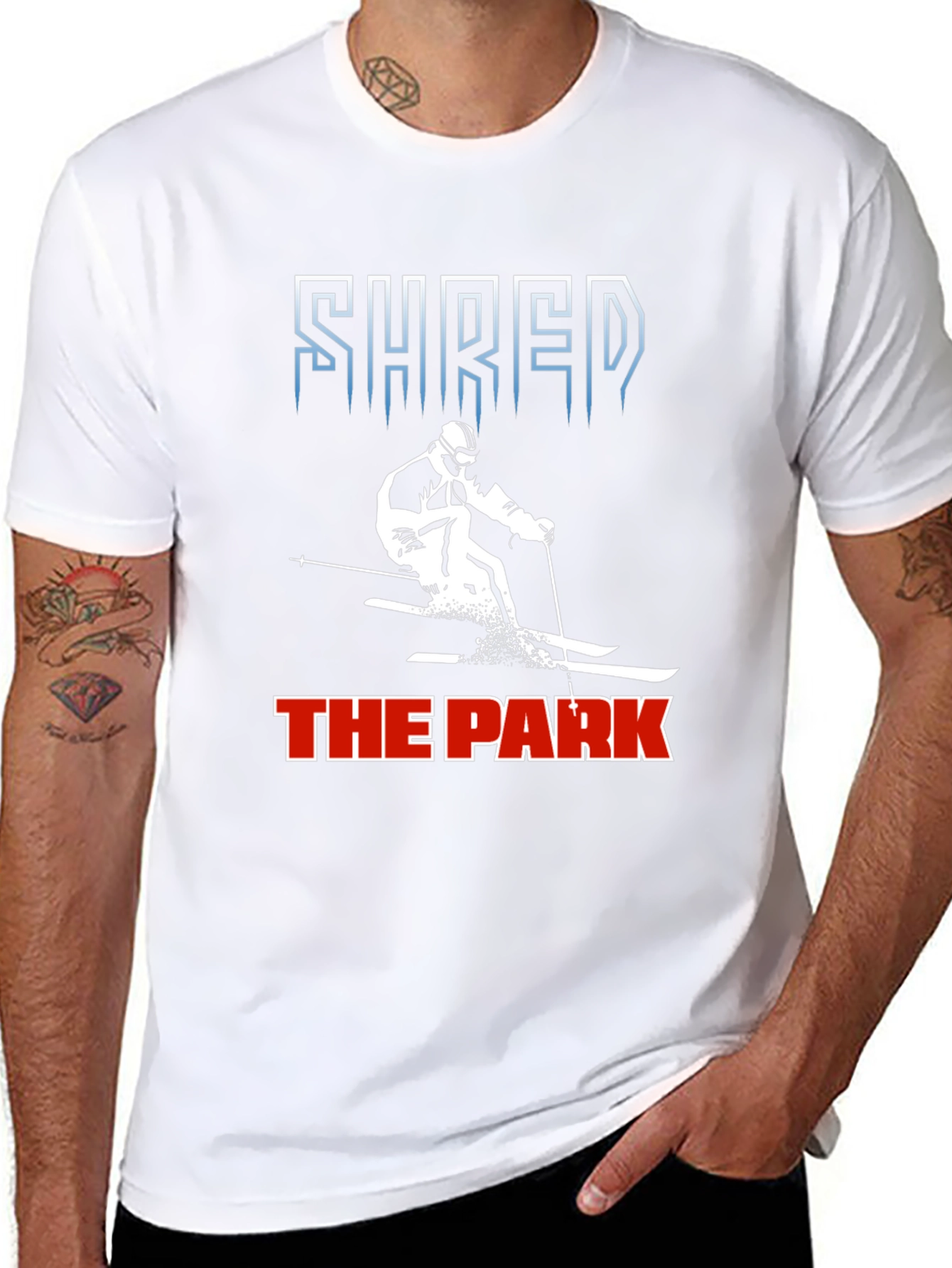 Camiseta Negra Shred the Park Esquí