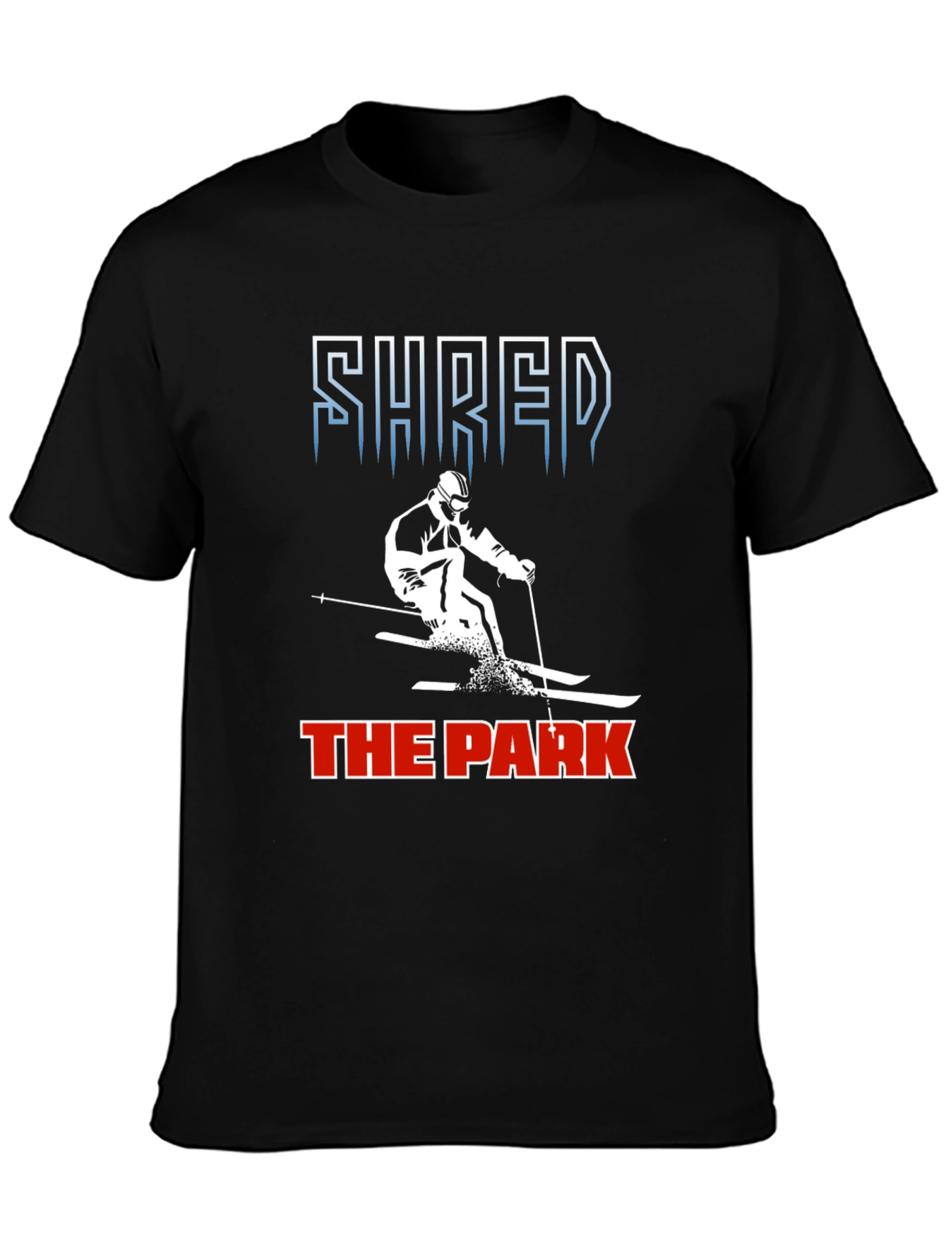 Camiseta Negra Shred the Park Esquí