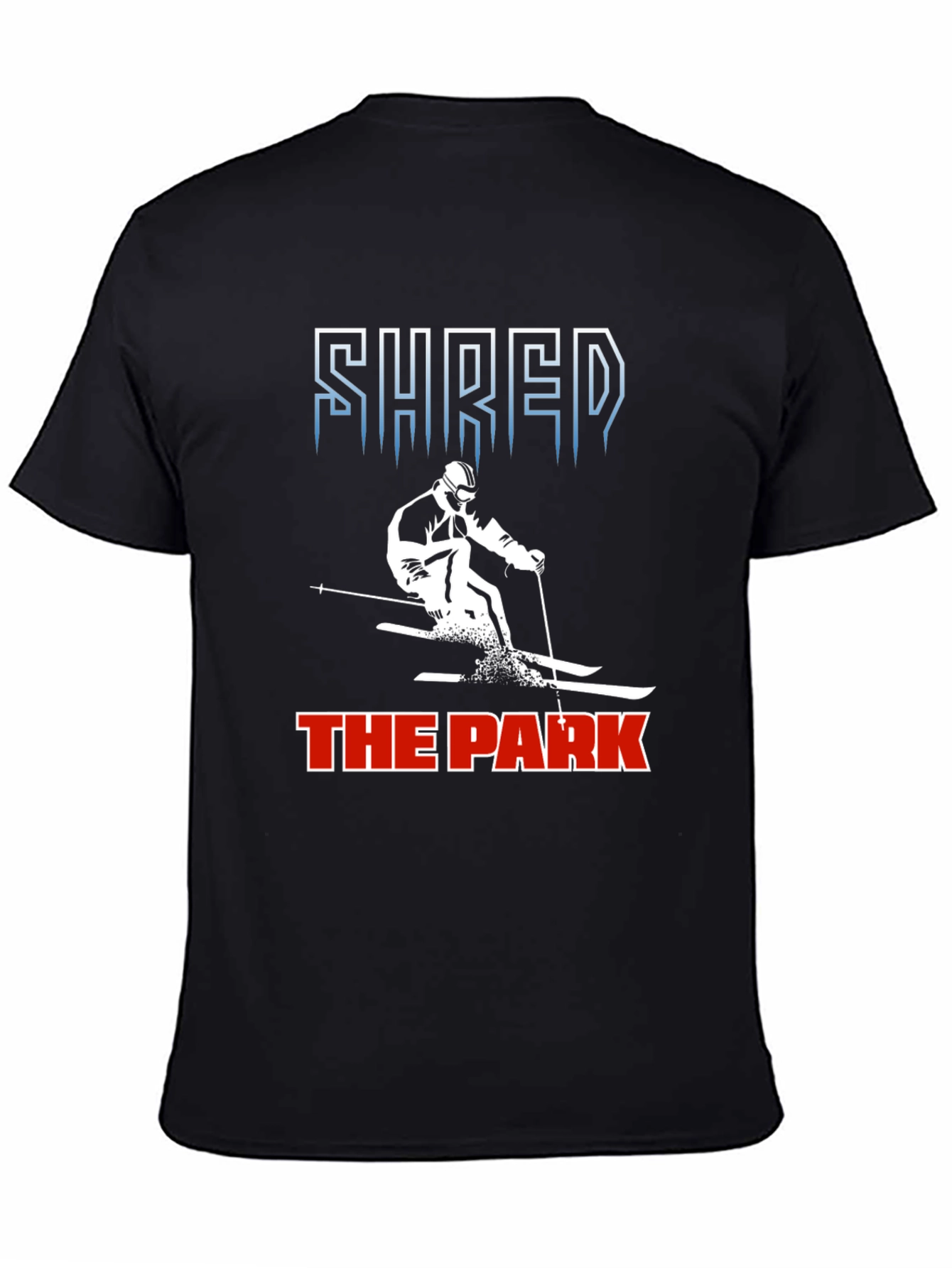 Camiseta Negra Shred the Park Esquí