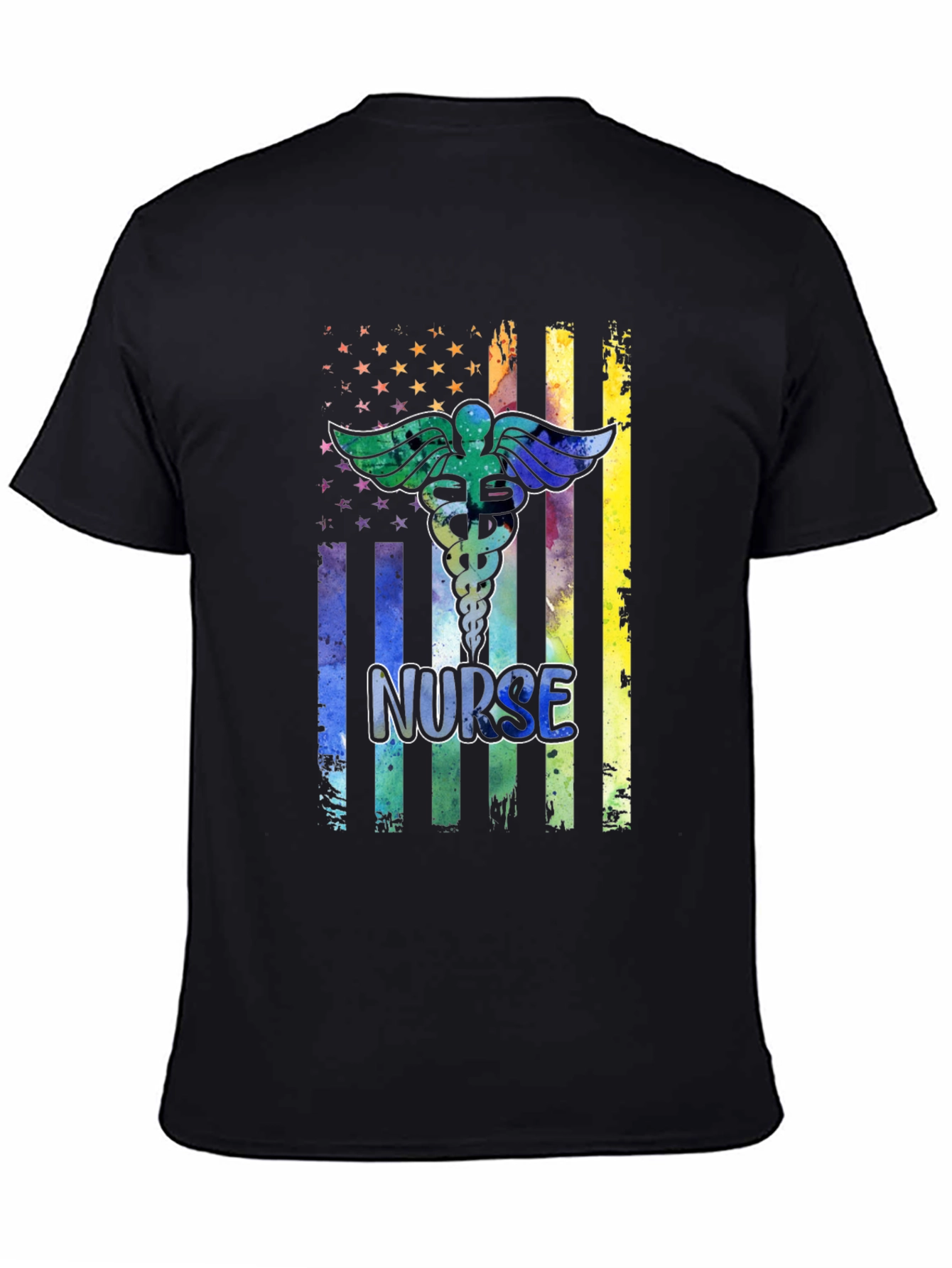 Camiseta Negra Nurse Estilo Americano