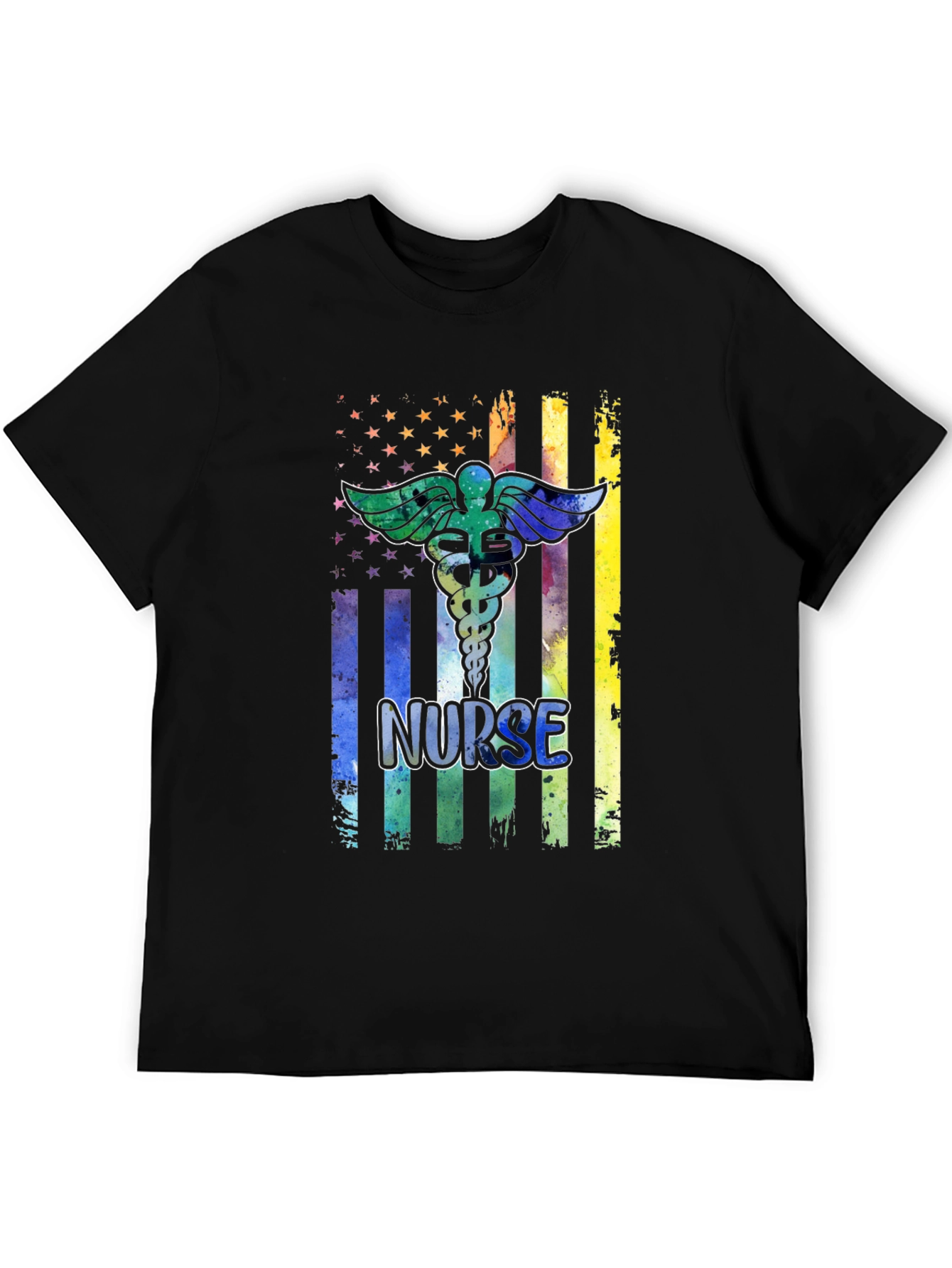 Camiseta Negra Nurse Estilo Americano