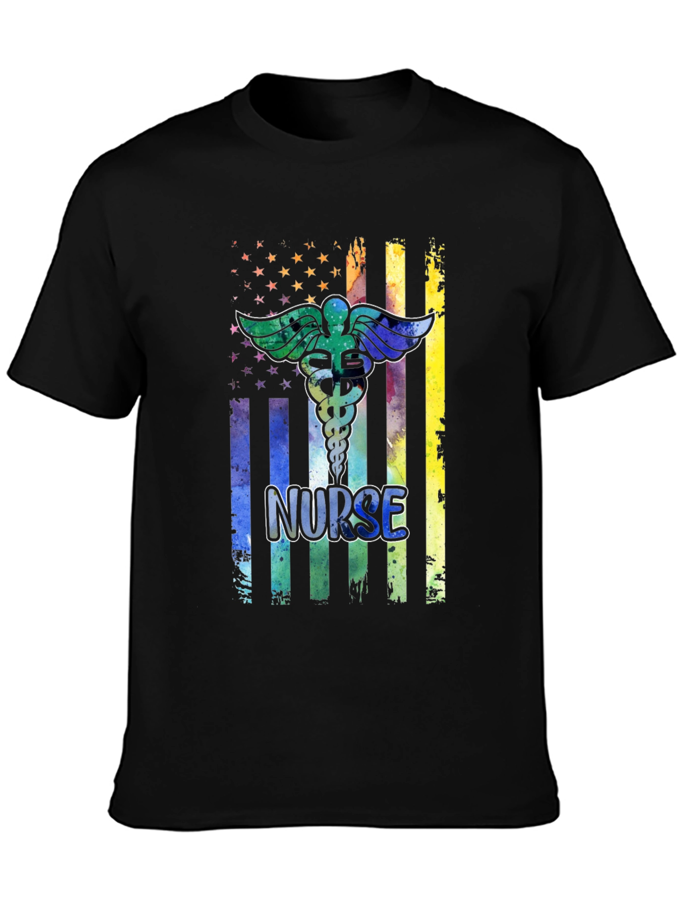 Camiseta Negra Nurse Estilo Americano