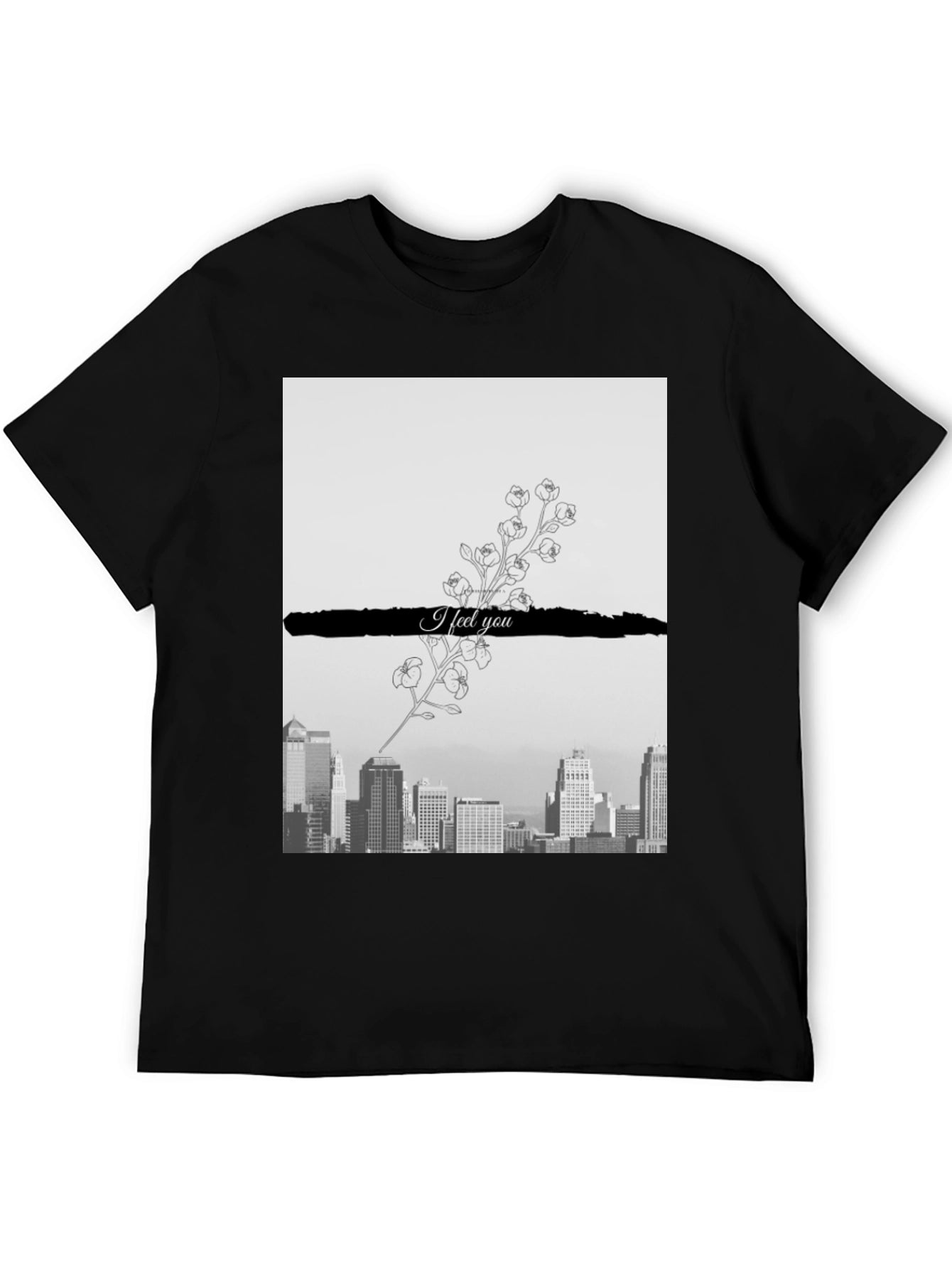 Camiseta Hombre: Ciudad y Flores I Feel You