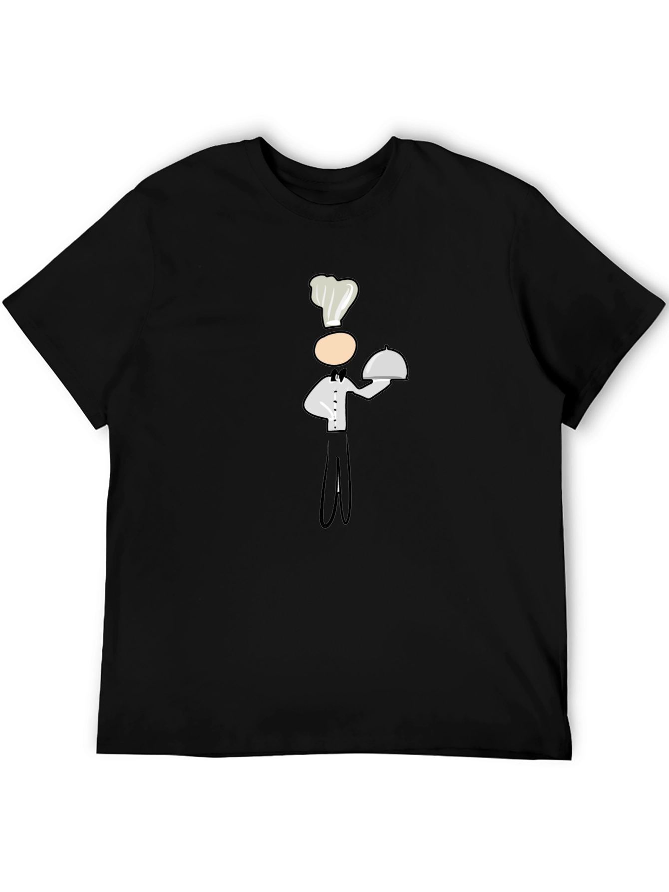 Camiseta Negra con Diseño de Chef Divertido