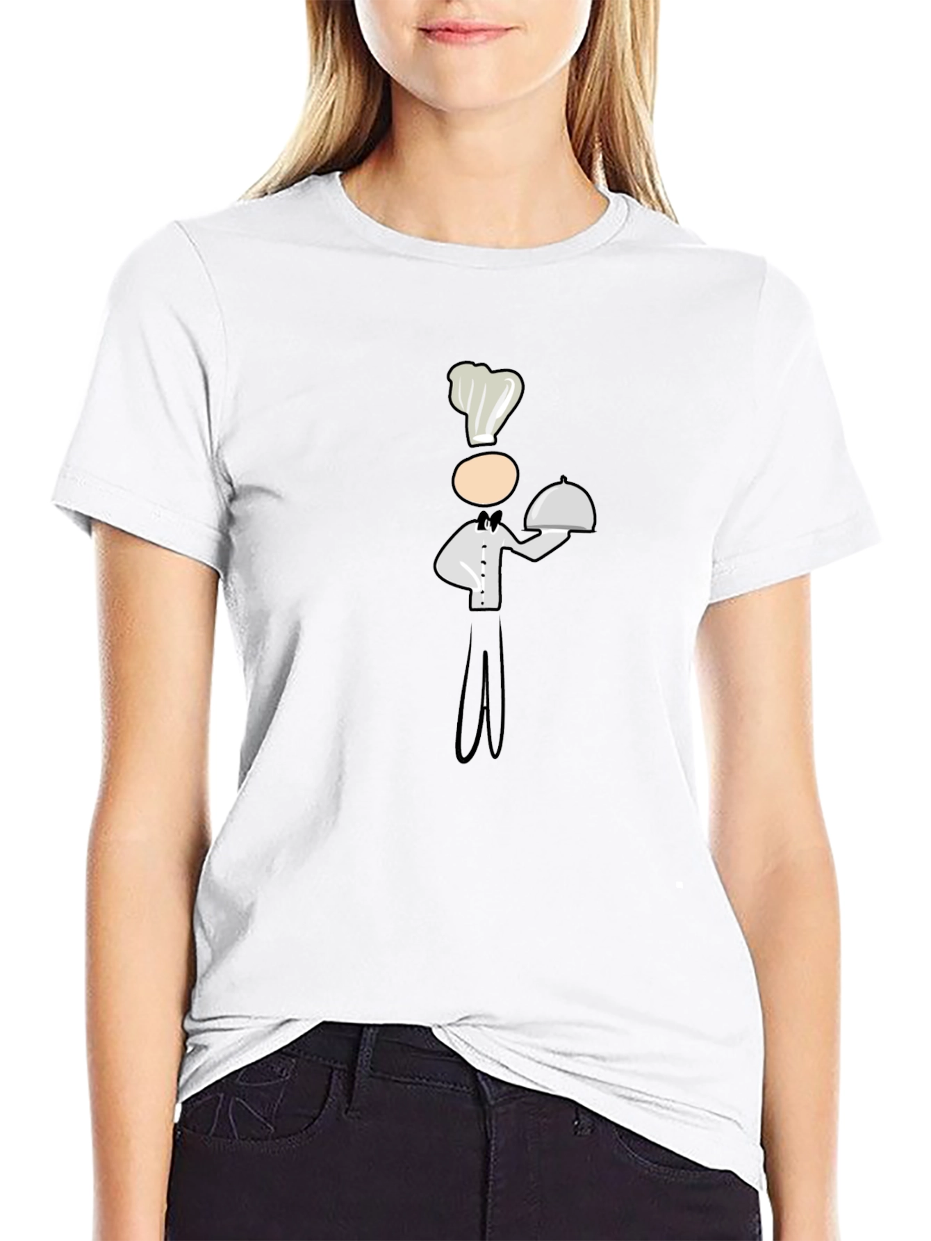 Camiseta Negra con Diseño de Chef Divertido