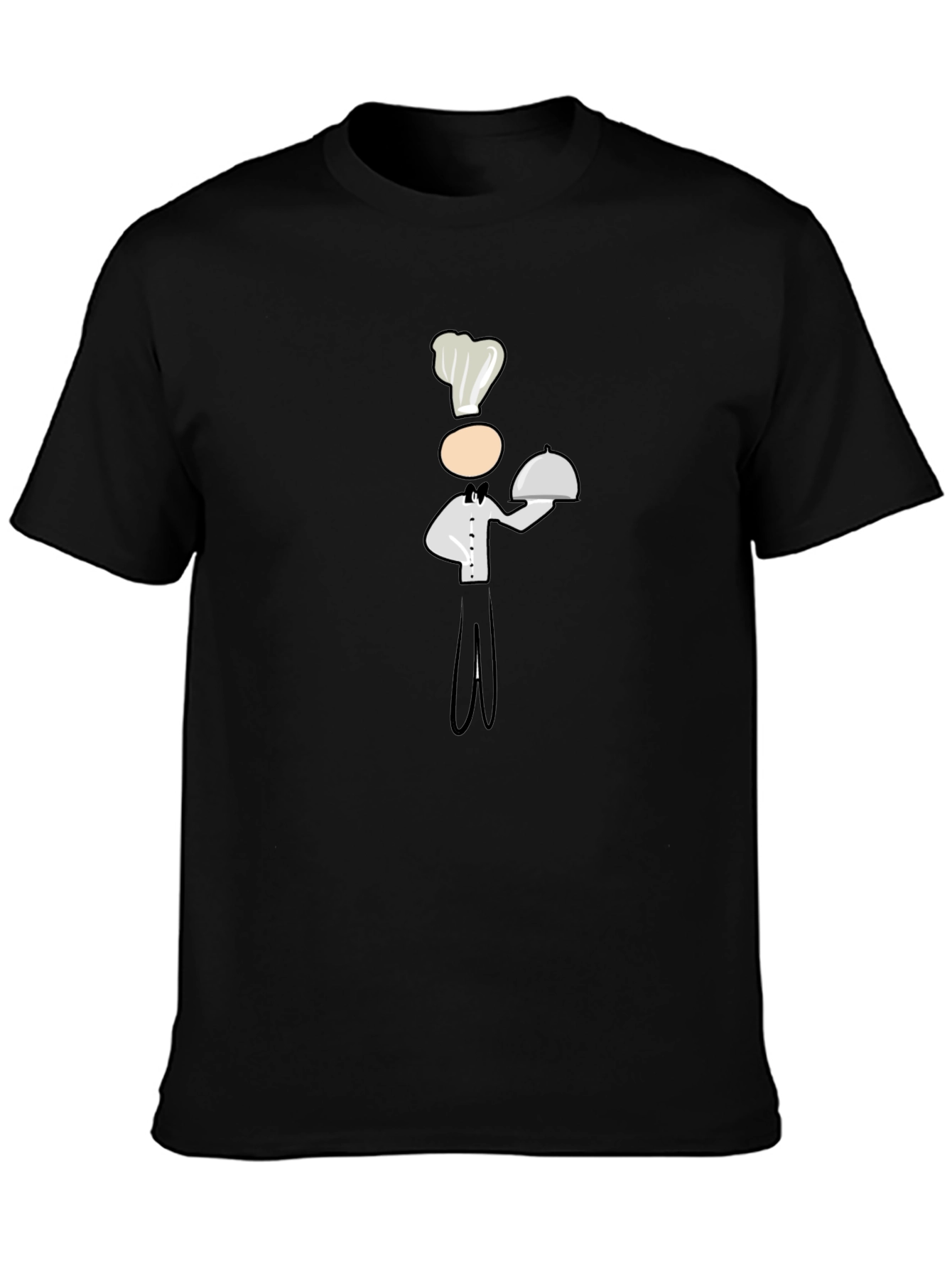 Camiseta Negra con Diseño de Chef Divertido