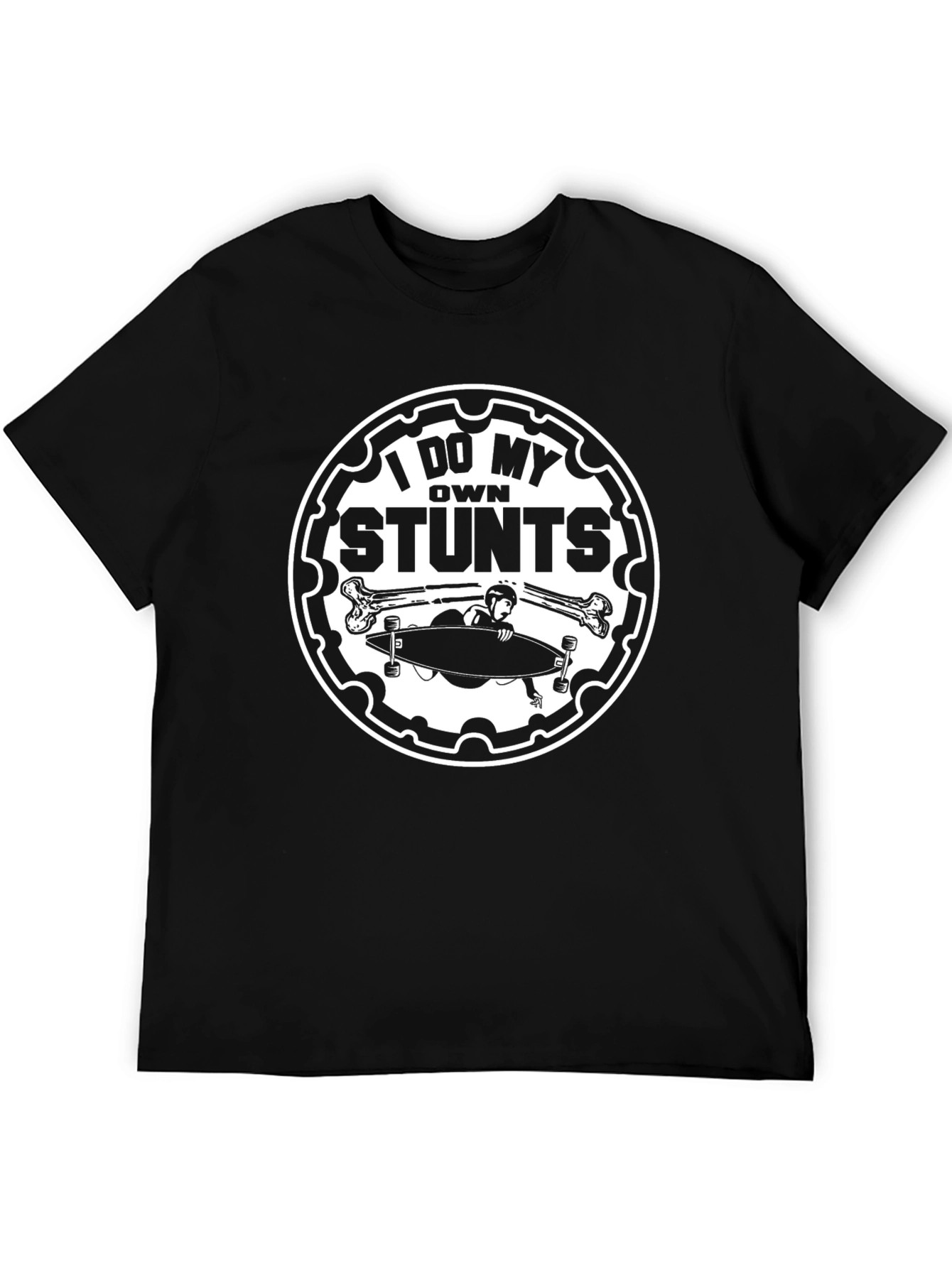 Camiseta Negra I Do My Own Stunts para Aventureros