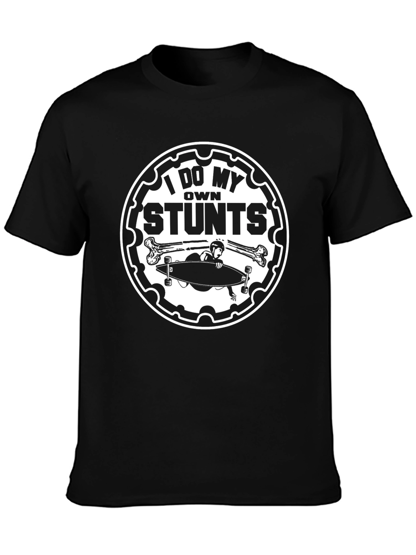 Camiseta Negra I Do My Own Stunts para Aventureros