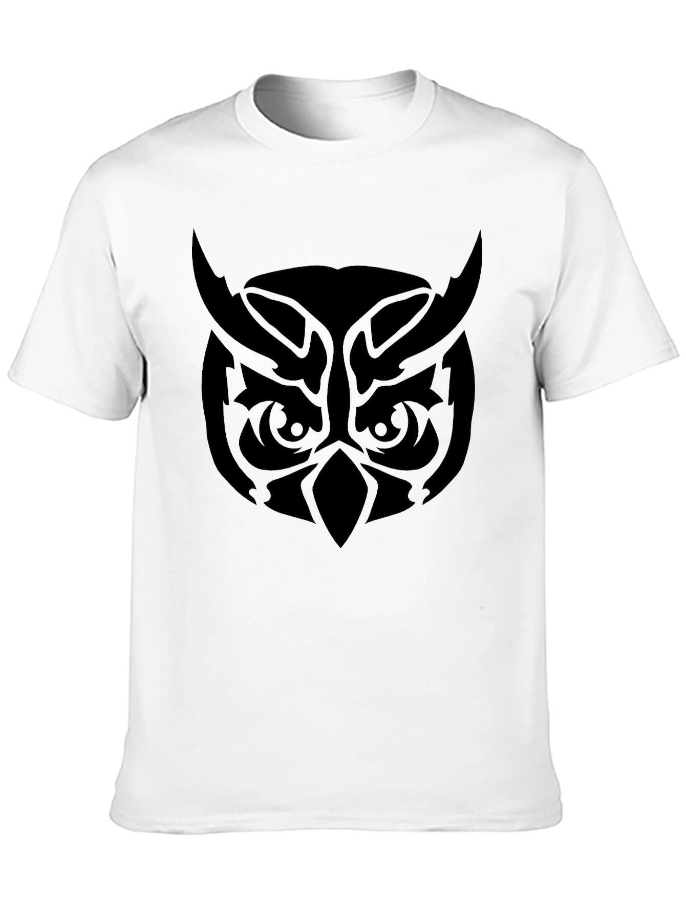 Camiseta Negra Hombre Diseño Búho Tribal