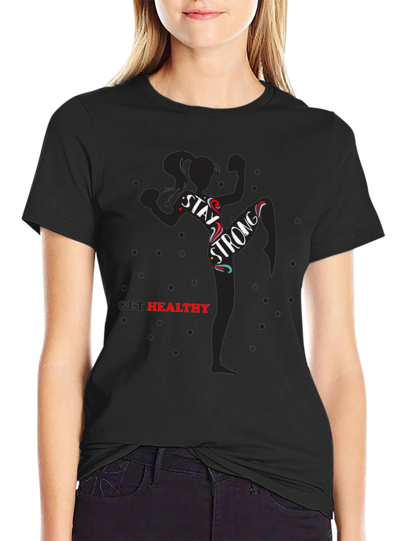 Camiseta Negra Motivacional: ¡Mantente Fuerte!