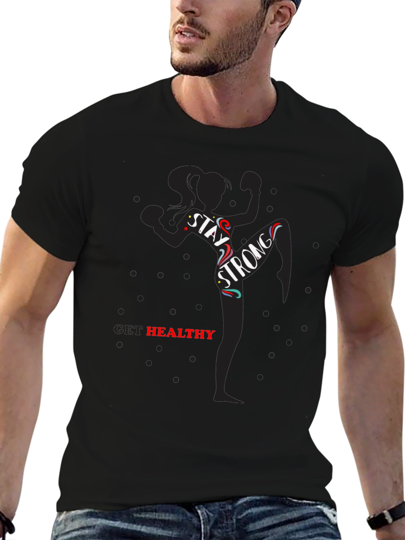 Camiseta Negra Motivacional: ¡Mantente Fuerte!