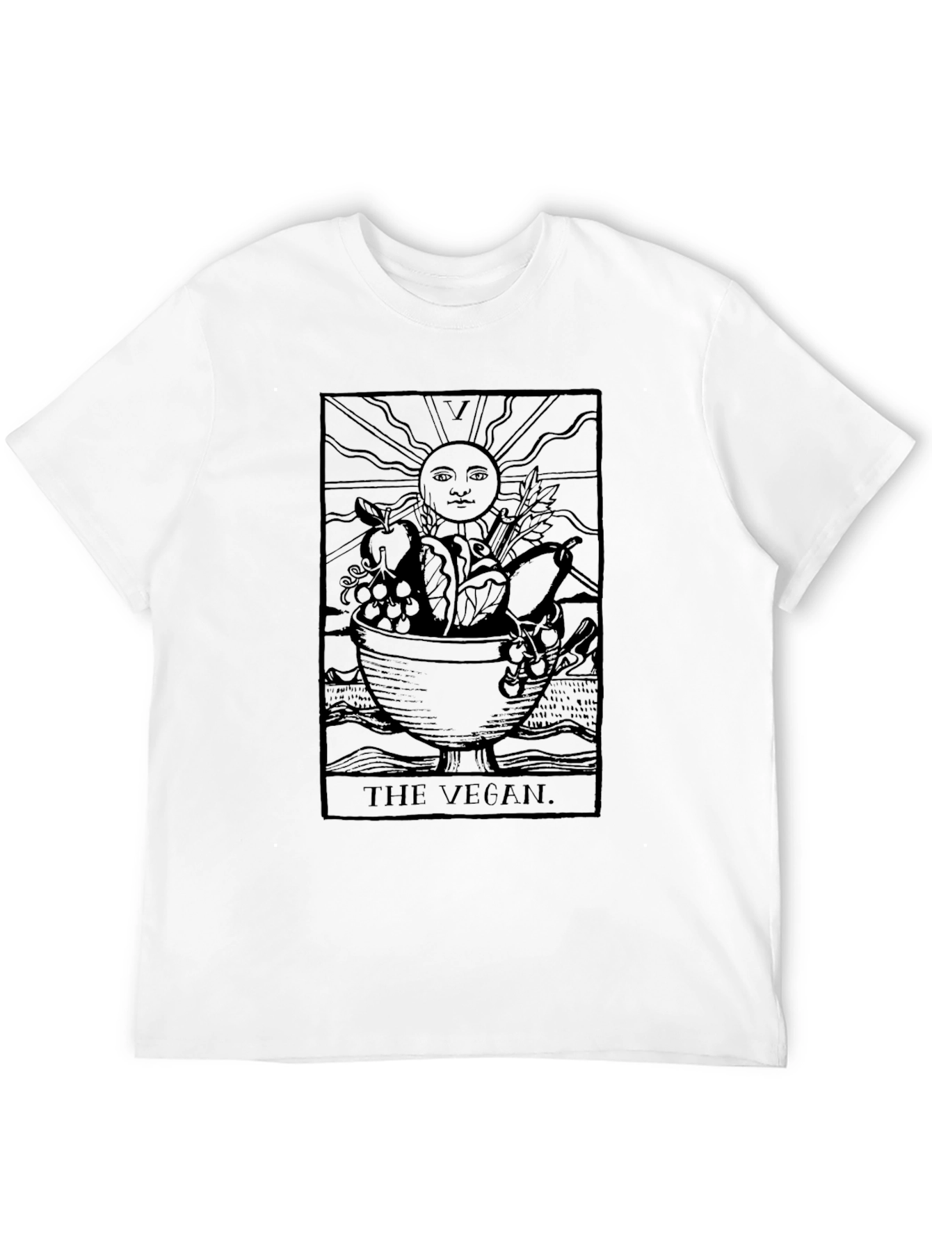 Camiseta Negra Vegana: Tarot de la Abundancia