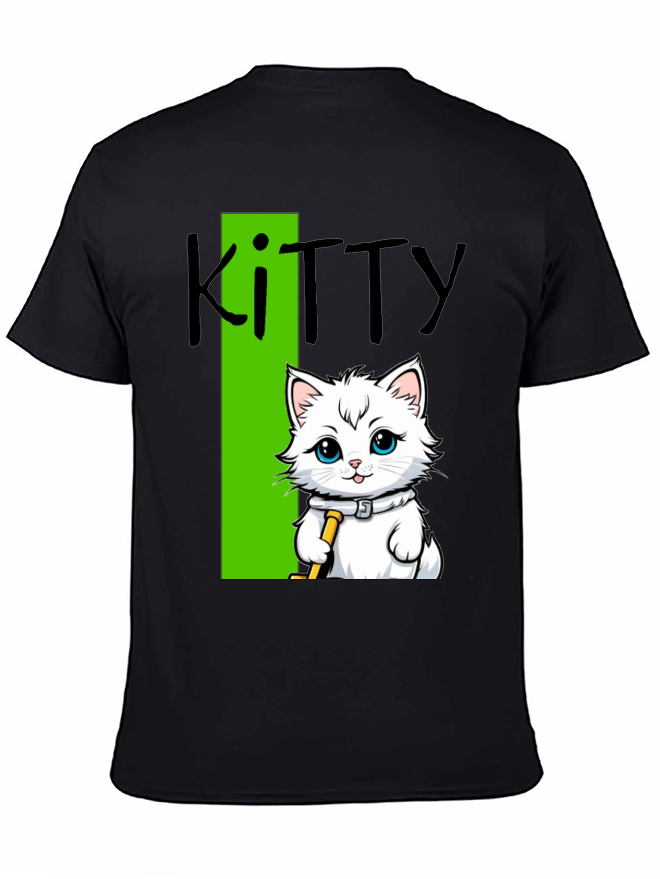 Camiseta Negra Kitty: Diseño de Gato Hockey
