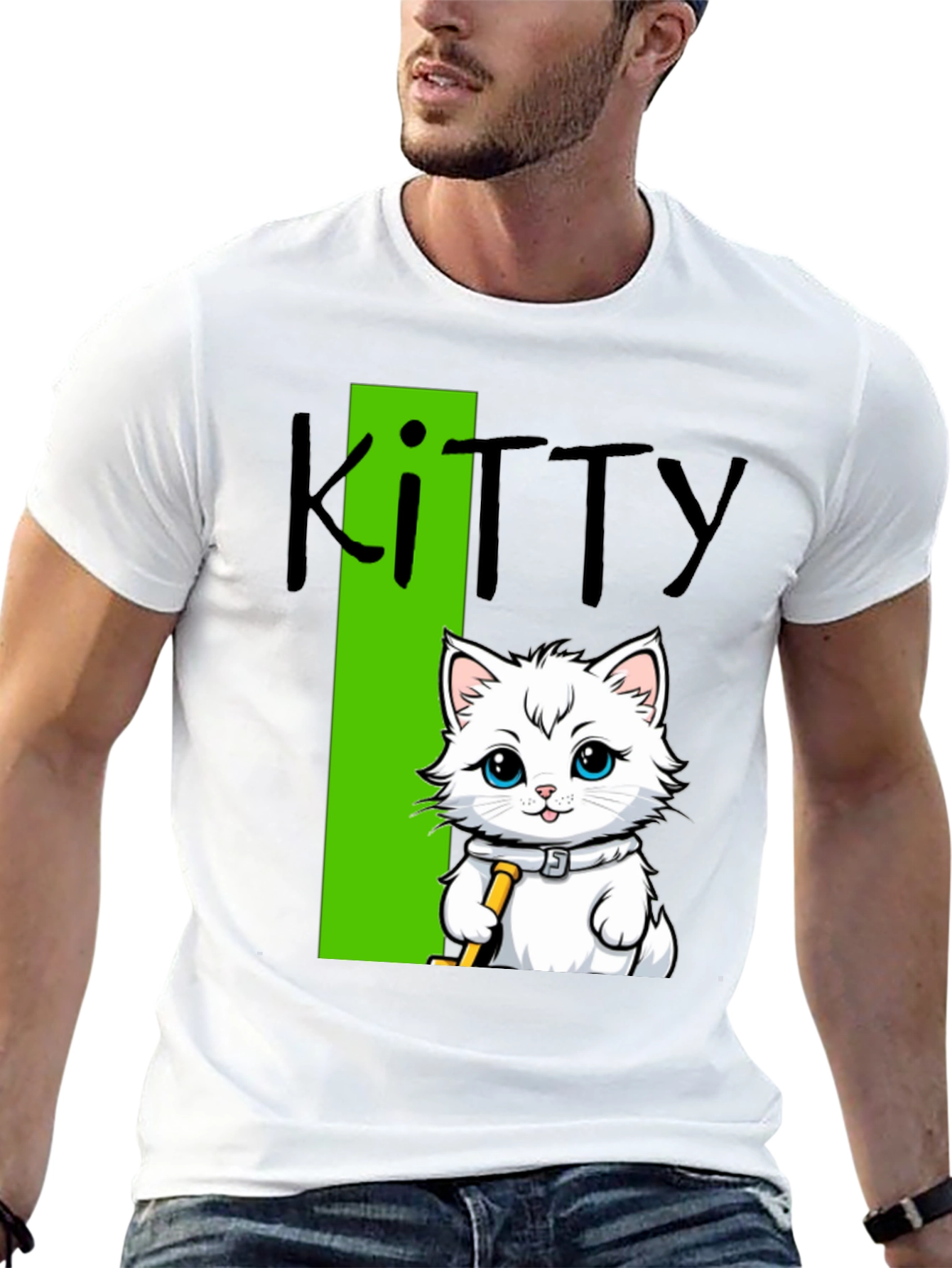 Camiseta Negra Kitty: Diseño de Gato Hockey