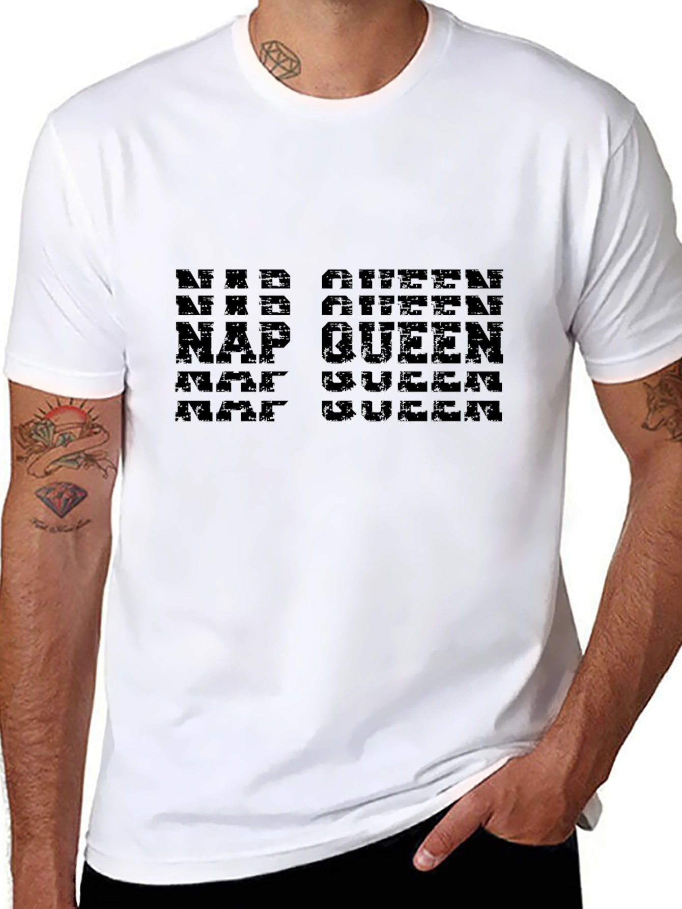 Camiseta Negra Nap Queen Diseño Moderno