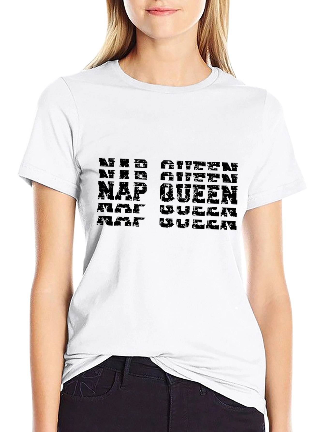Camiseta Negra Nap Queen Diseño Moderno