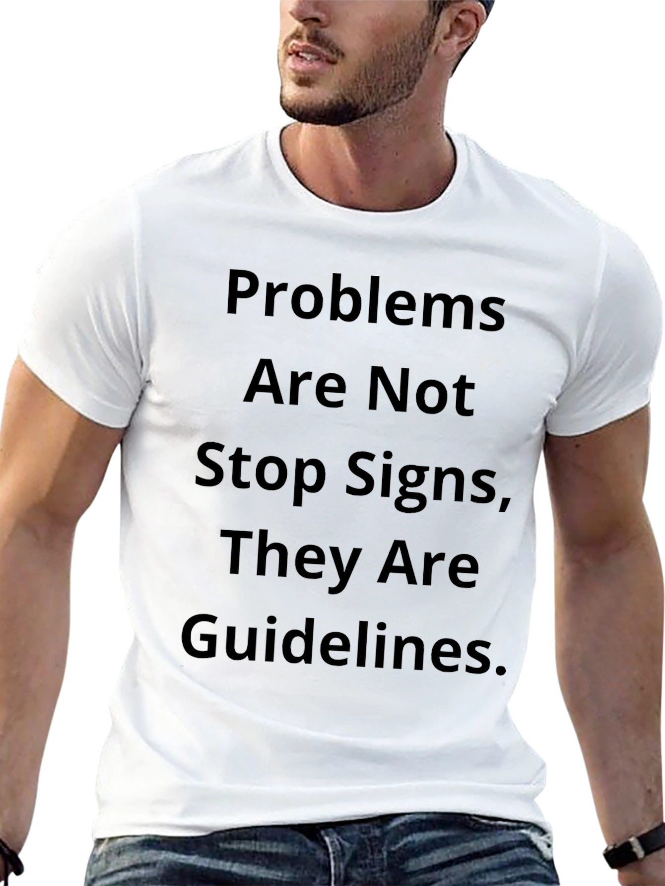 Camiseta Negra Inspiracional: Problemas Guían