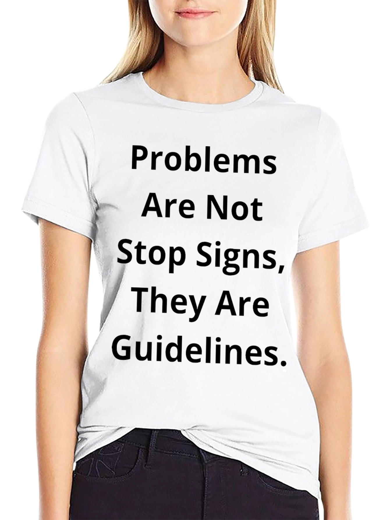 Camiseta Negra Inspiracional: Problemas Guían