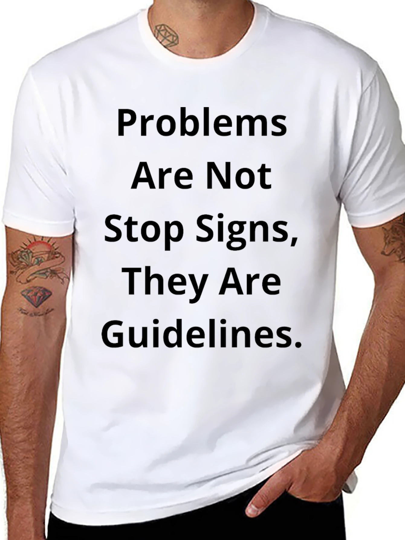Camiseta Negra Inspiracional: Problemas Guían