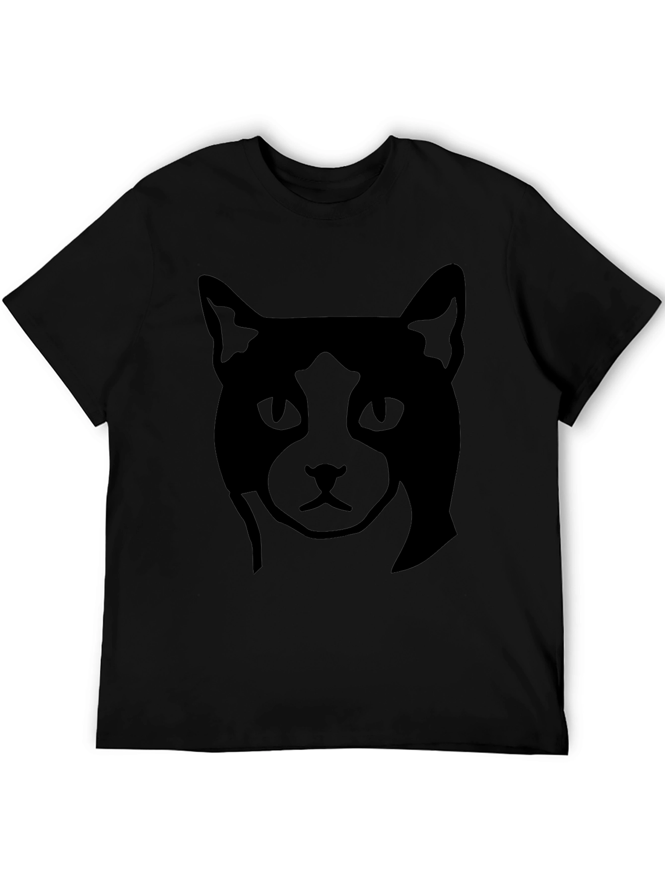 Camiseta Negra con Diseño de Gato