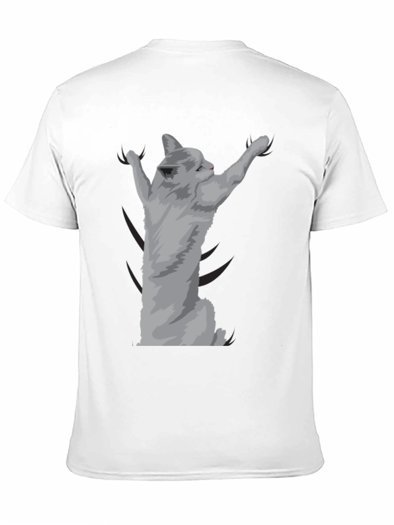 Camiseta Negra con Diseño de Gato Adorable