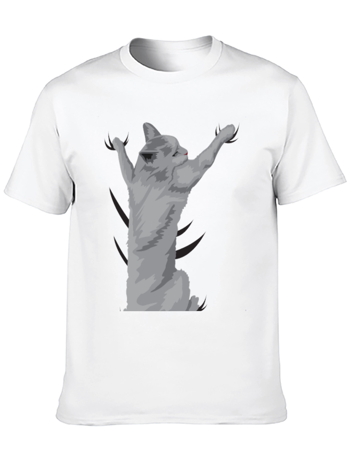 Camiseta Negra con Diseño de Gato Adorable